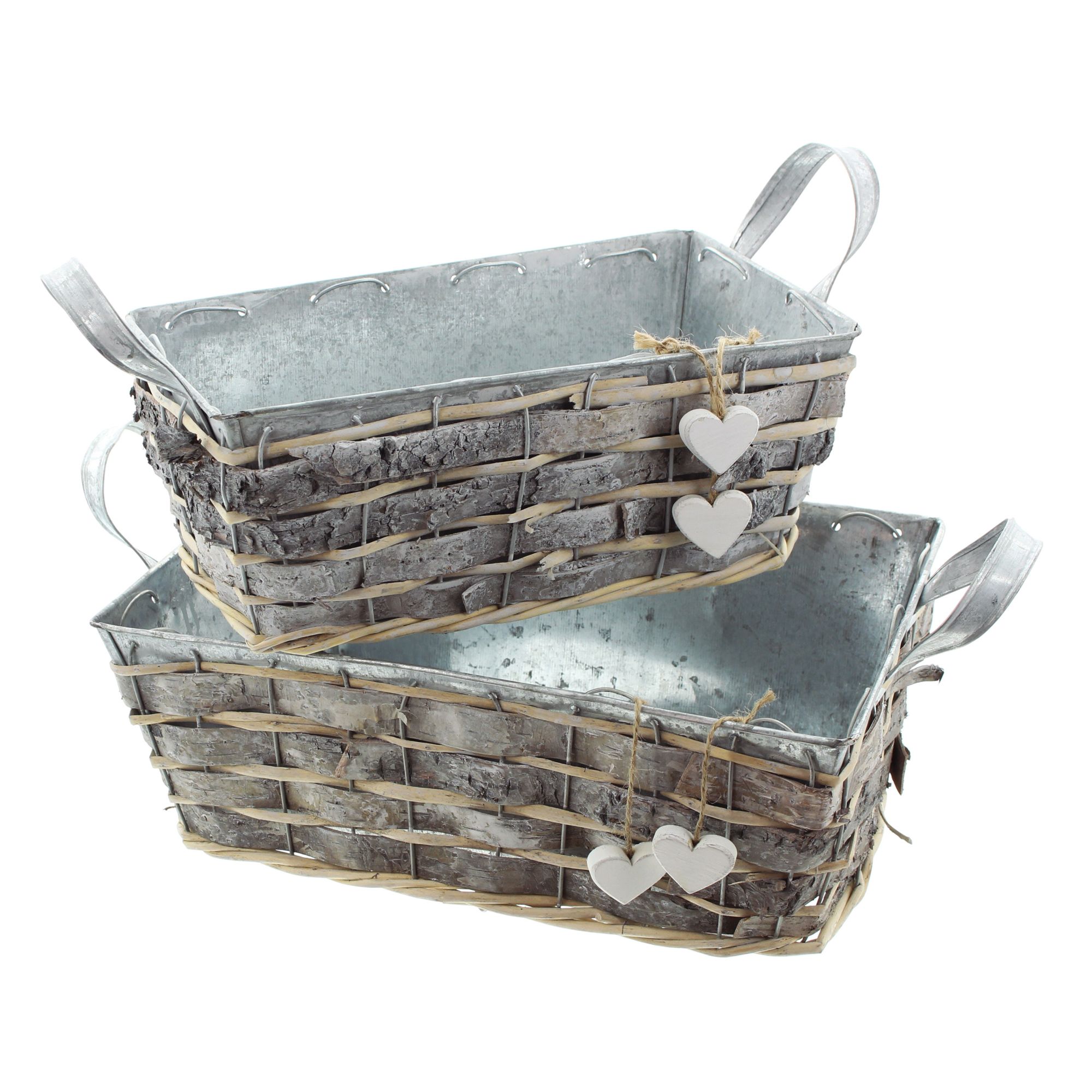 Pflanzer "Weißes Herz", 2er Set im Frank Flechtwaren Online Shop für Herbst kaufen Pflanzer "Weißes Herz", 2er Set im Frank Flechtwaren Online Shop für Herbst kaufen