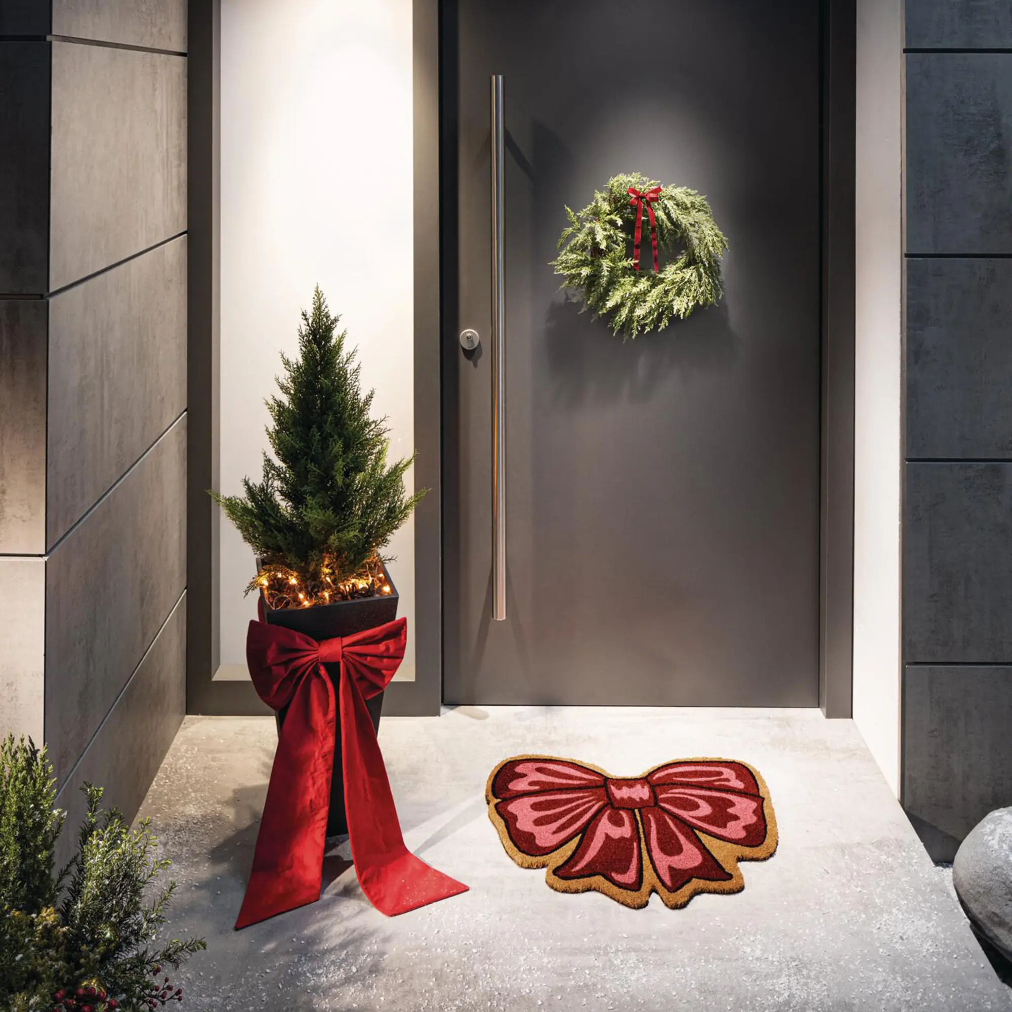 Fußmatte "Schleife"  im Frank Flechtwaren Online Shop für Weihnachtliche Gartendeko kaufen
