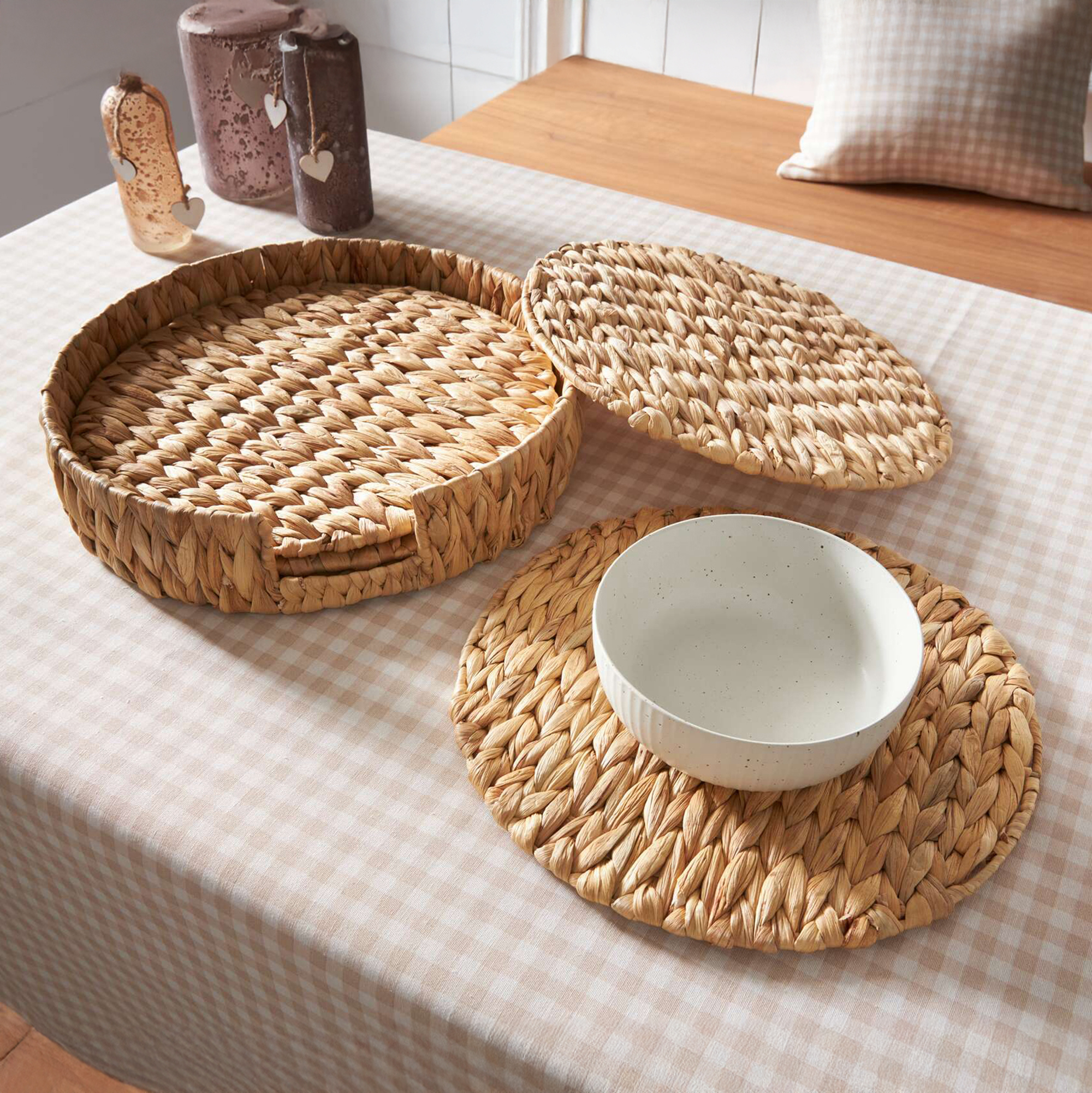 Platzteller-Set "Wasserhyazinthe", 5tlg.  im Frank Flechtwaren Online Shop kaufen