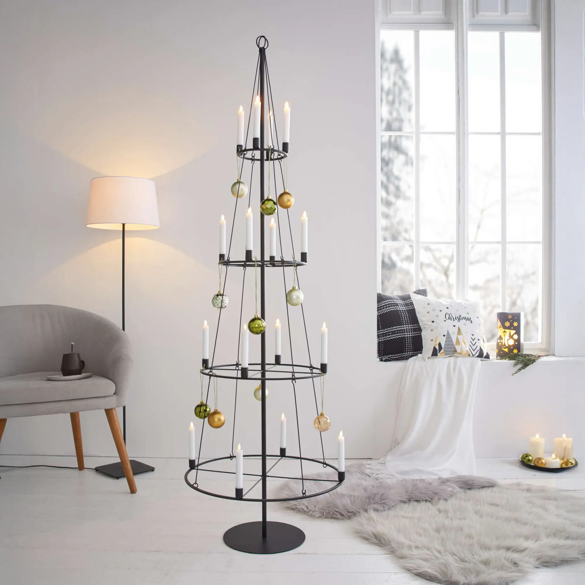 Metallbaum "Pyramide", groß im Frank Flechtwaren Online Shop für Tannenbäume kaufen Metallbaum "Pyramide", groß im Frank Flechtwaren Online Shop für Tannenbäume kaufen