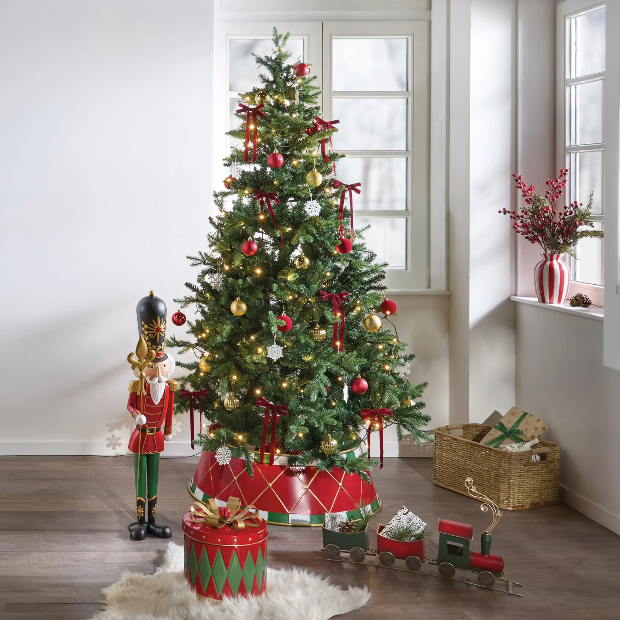 Christbaumkugel "Gold &amp; Red", 30er Set  im Frank Flechtwaren Online Shop für Baumschmuck kaufen