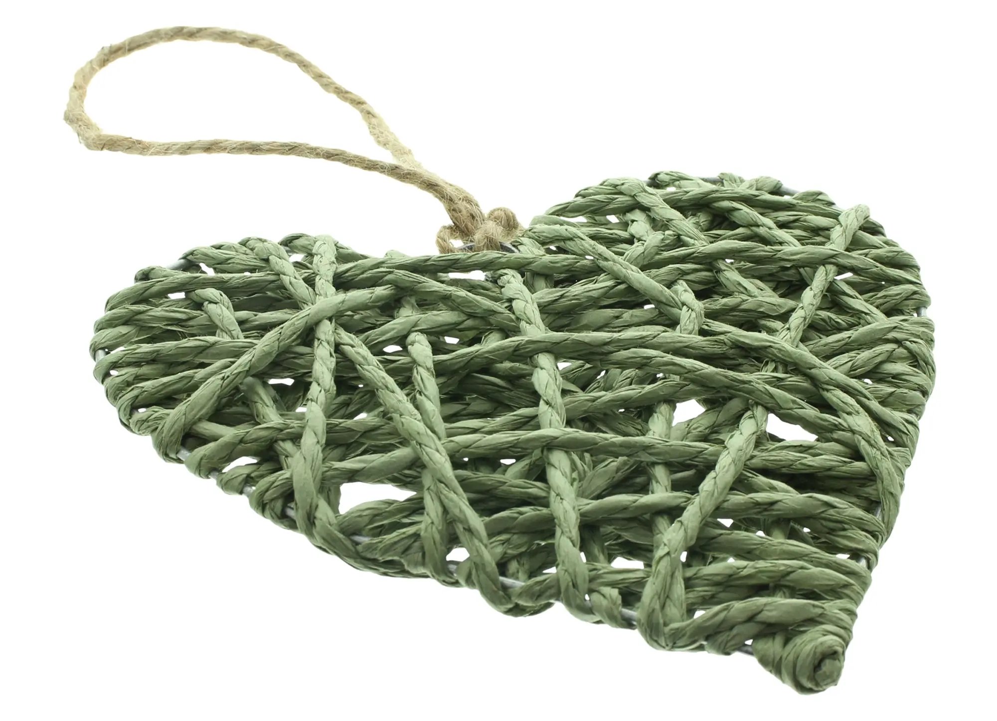 Herzhänger "Olivgrün", 4er Set  im Frank Flechtwaren Online Shop für Gerade eingetroffen kaufen