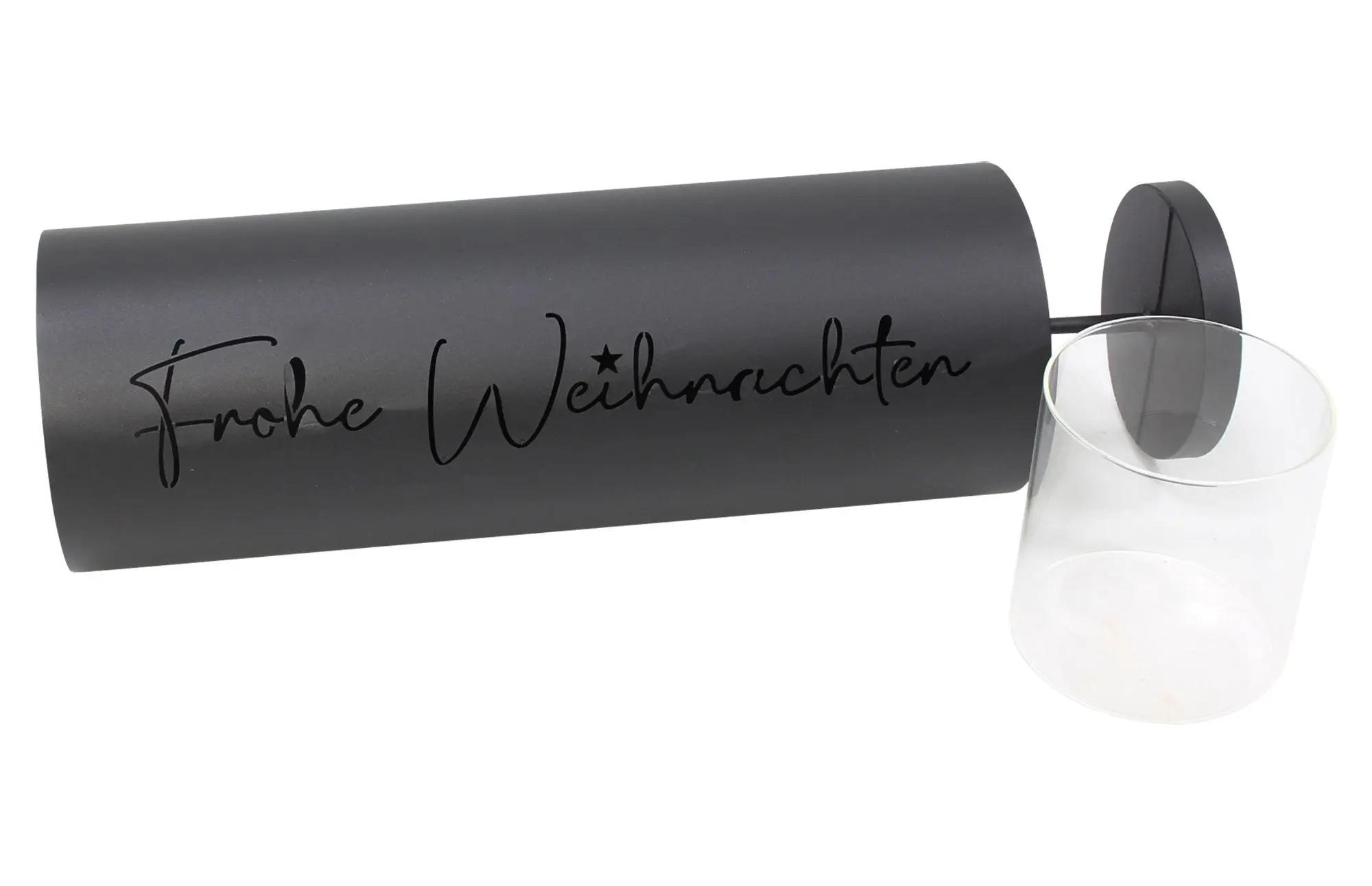 Windlichtsäule "Frohe Weihnachten"  im Frank Flechtwaren Online Shop für Weihnachtliche Gartendeko kaufen