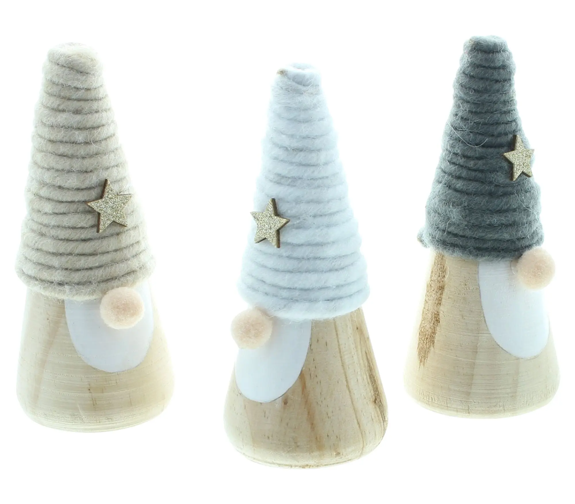 Wichtel "Goldstern", 3er Set  im Frank Flechtwaren Online Shop für Festlicher Look: Mint &amp; Weiß kaufen