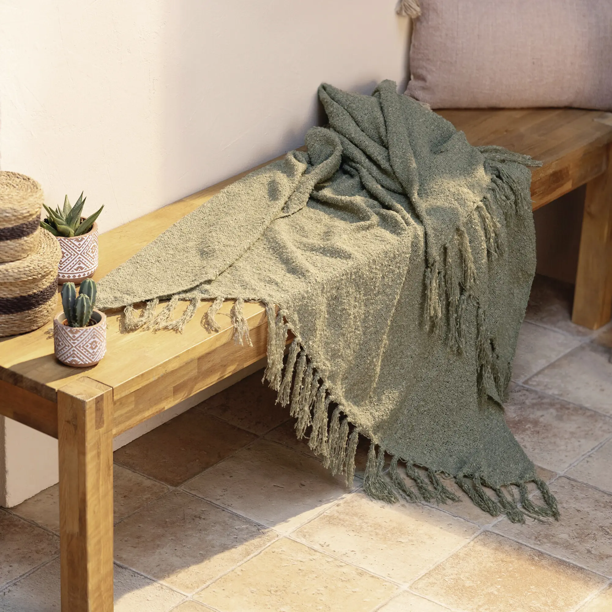 Kuscheldecke "Olive Green"  im Frank Flechtwaren Online Shop kaufen