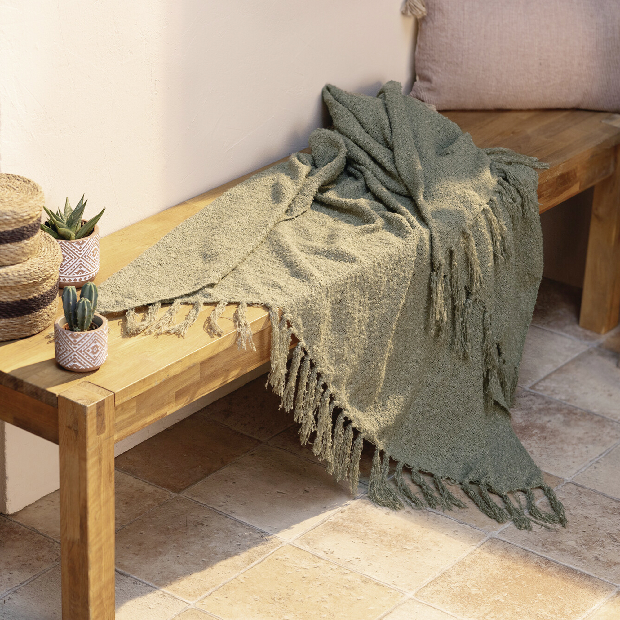 Kuscheldecke "Olive Green"  im Frank Flechtwaren Online Shop kaufen