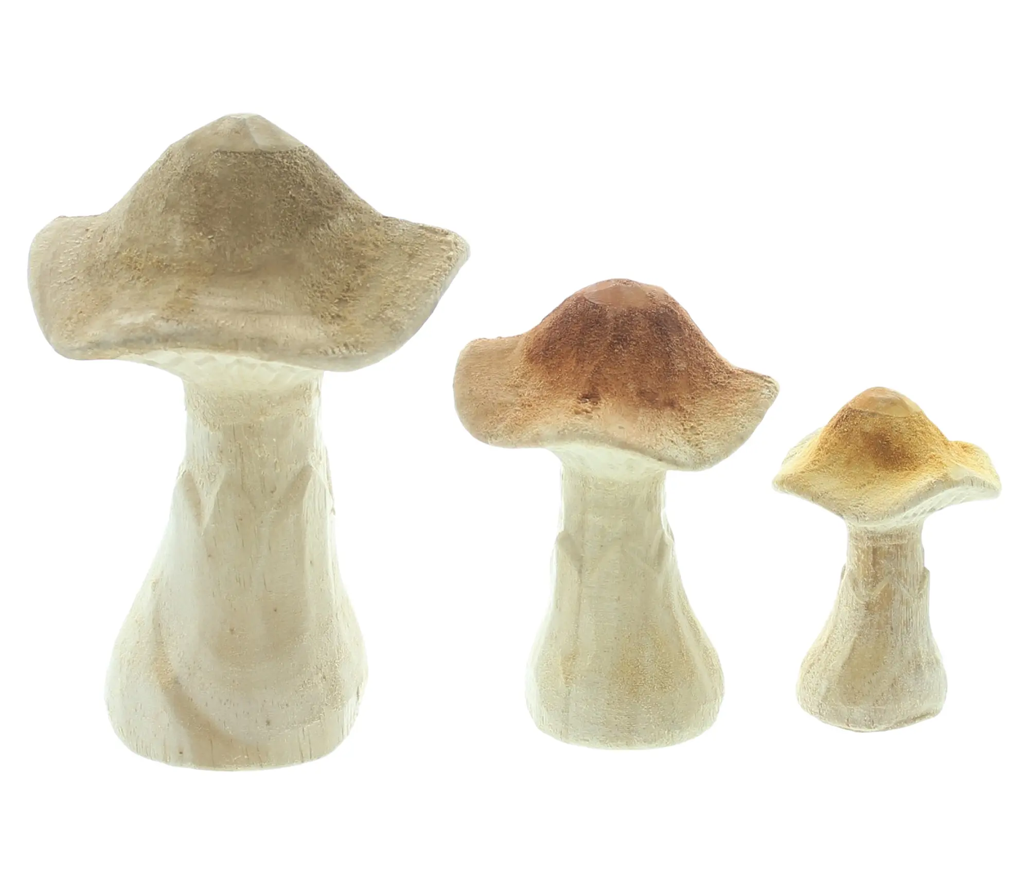 Pilz "Natural", 3er Set  im Frank Flechtwaren Online Shop für Dekopilze kaufen