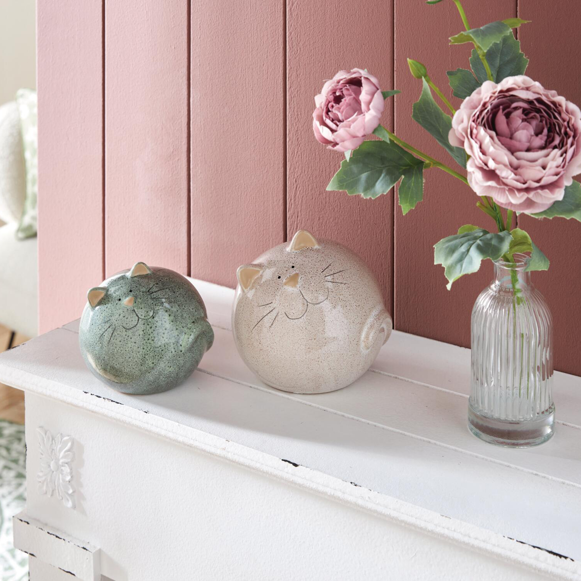 Dekofigur "Kugel-Kätzchen", 2er Set  im Frank Flechtwaren Online Shop kaufen