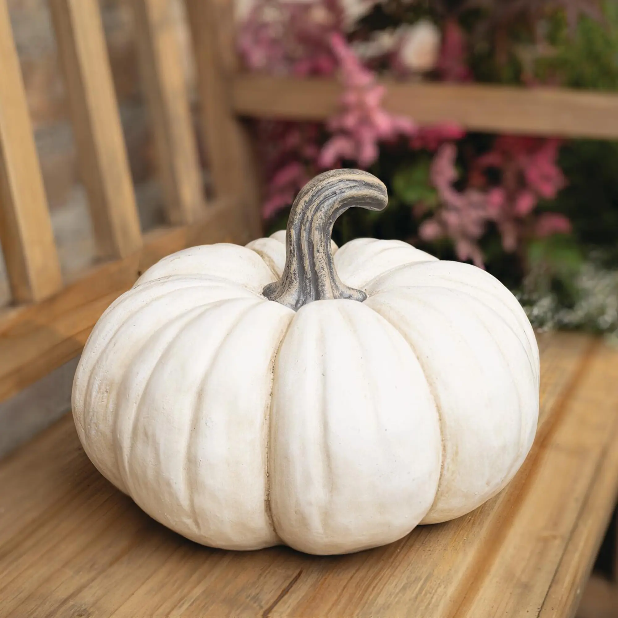 Deko-Kürbis "White Pumpkin"  im Frank Flechtwaren Online Shop kaufen