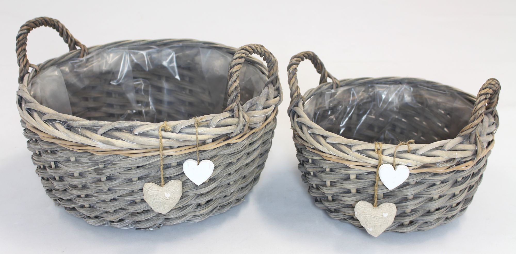 Pflanzkorb "Herzen", 2er Set im Frank Flechtwaren Online Shop für Ostern kaufen Pflanzkorb "Herzen", 2er Set im Frank Flechtwaren Online Shop für Ostern kaufen