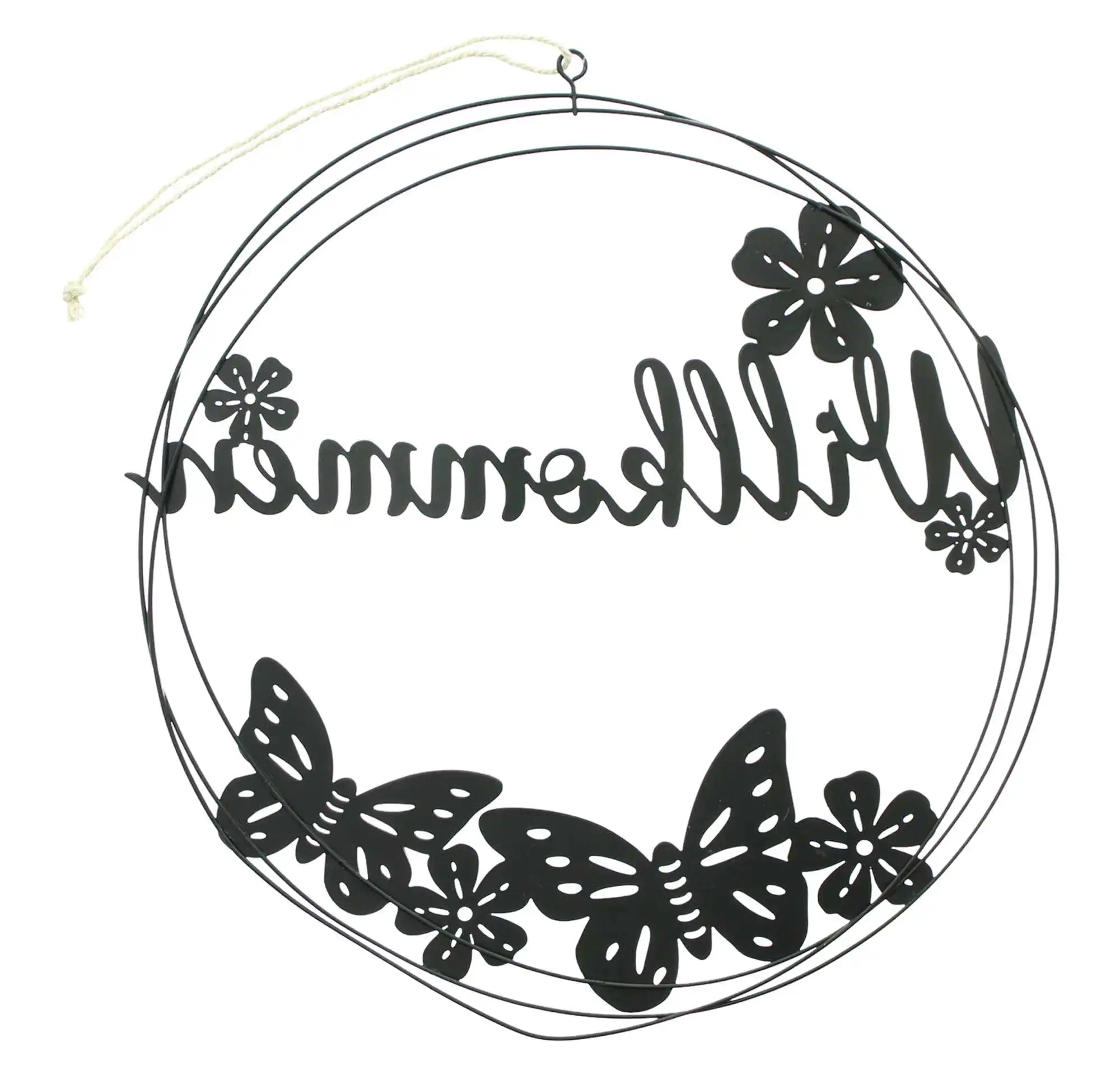 Metallring "Willkommen"  im Frank Flechtwaren Online Shop für Ostern kaufen