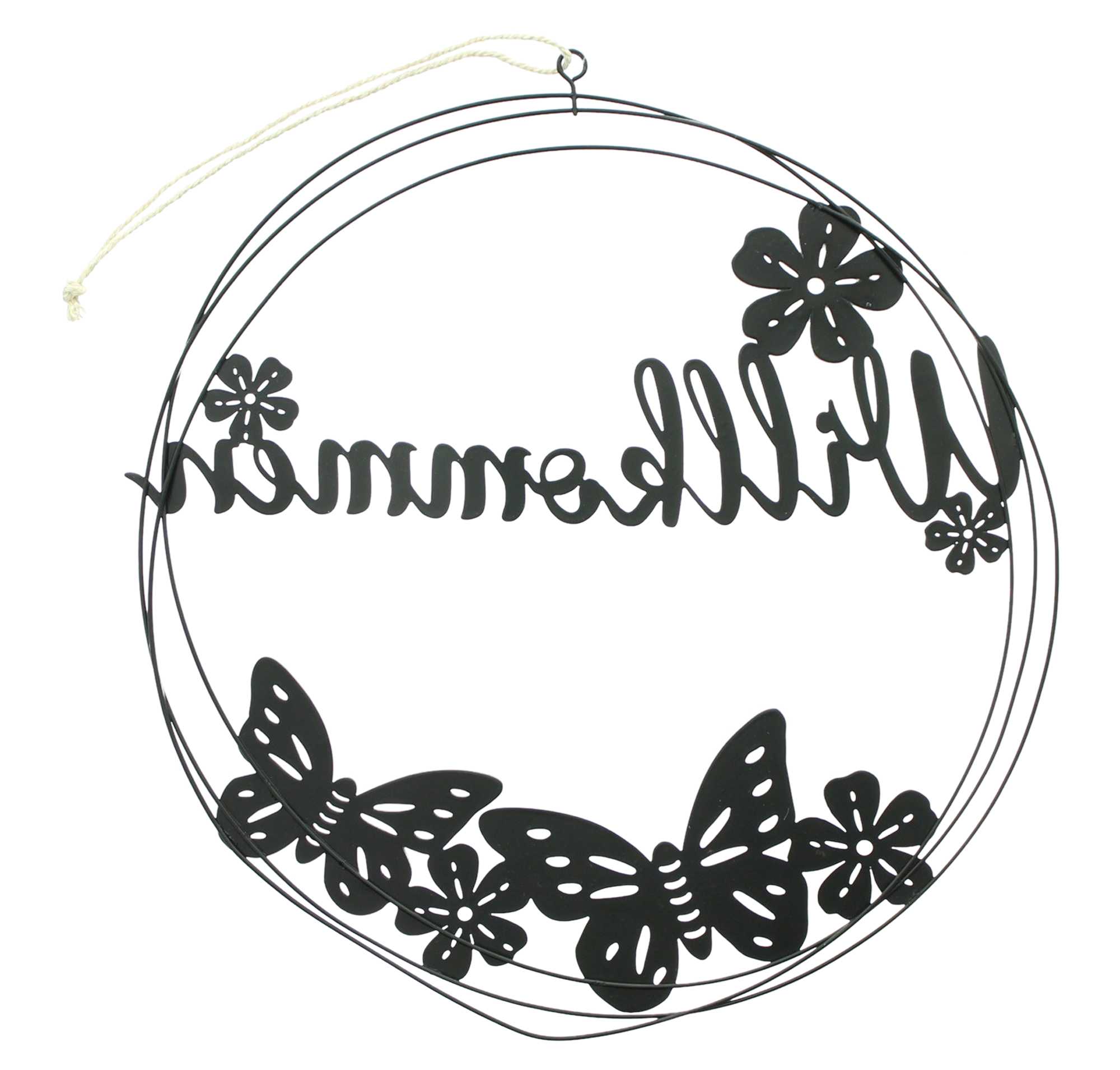 Metallring "Willkommen"  im Frank Flechtwaren Online Shop für Ostern kaufen