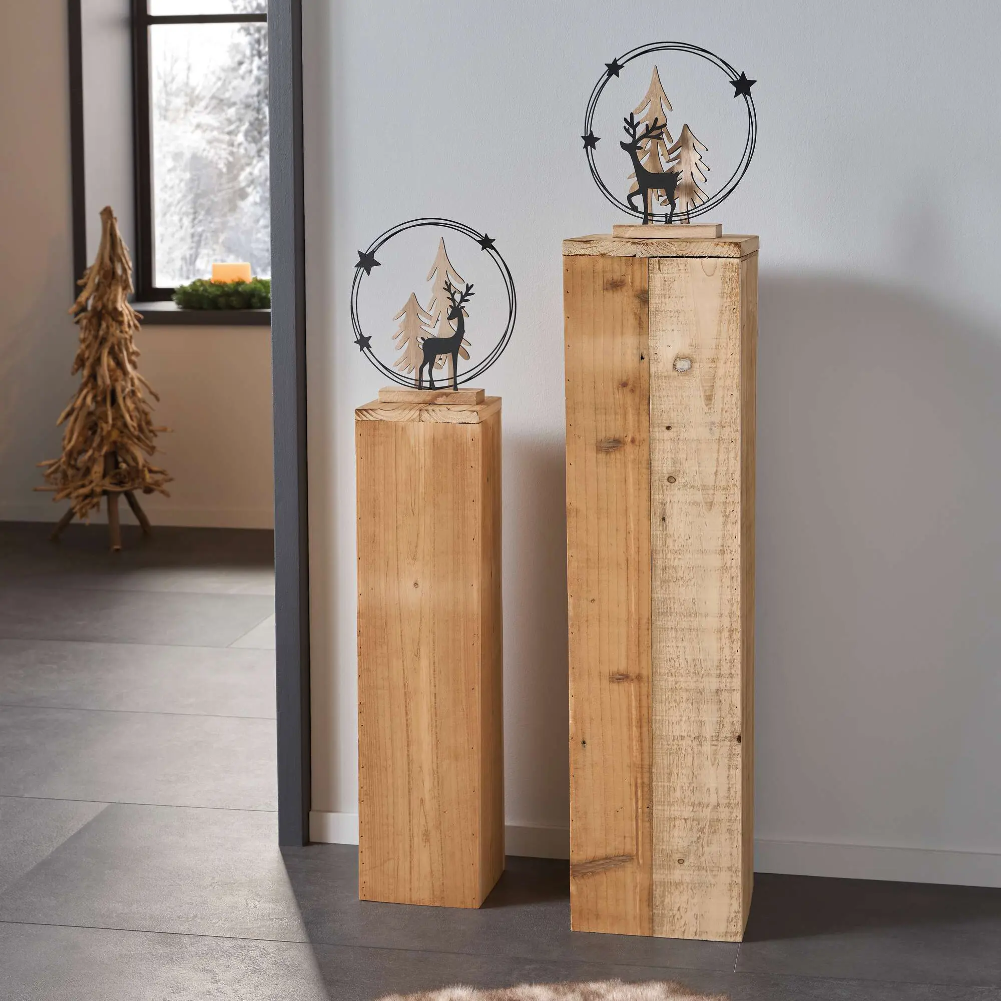 Säule "Rustikal", 2er Set im Frank Flechtwaren Online Shop für Dekosäulen kaufen Säule "Rustikal", 2er Set im Frank Flechtwaren Online Shop für Dekosäulen kaufen