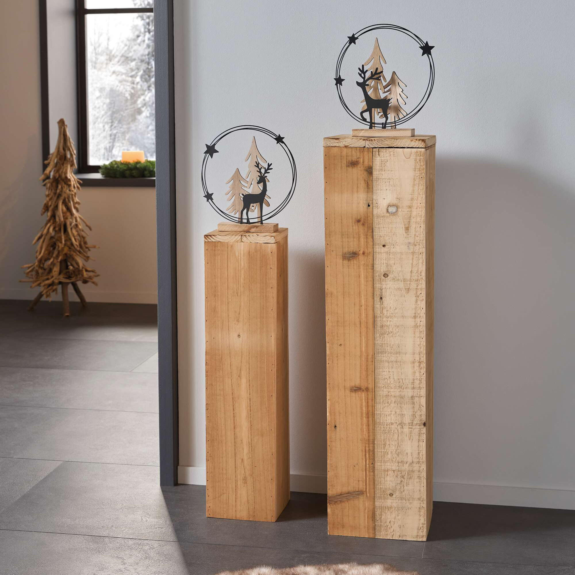 Säule "Rustikal", 2er Set im Frank Flechtwaren Online Shop für Herbst kaufen Säule "Rustikal", 2er Set im Frank Flechtwaren Online Shop für Herbst kaufen