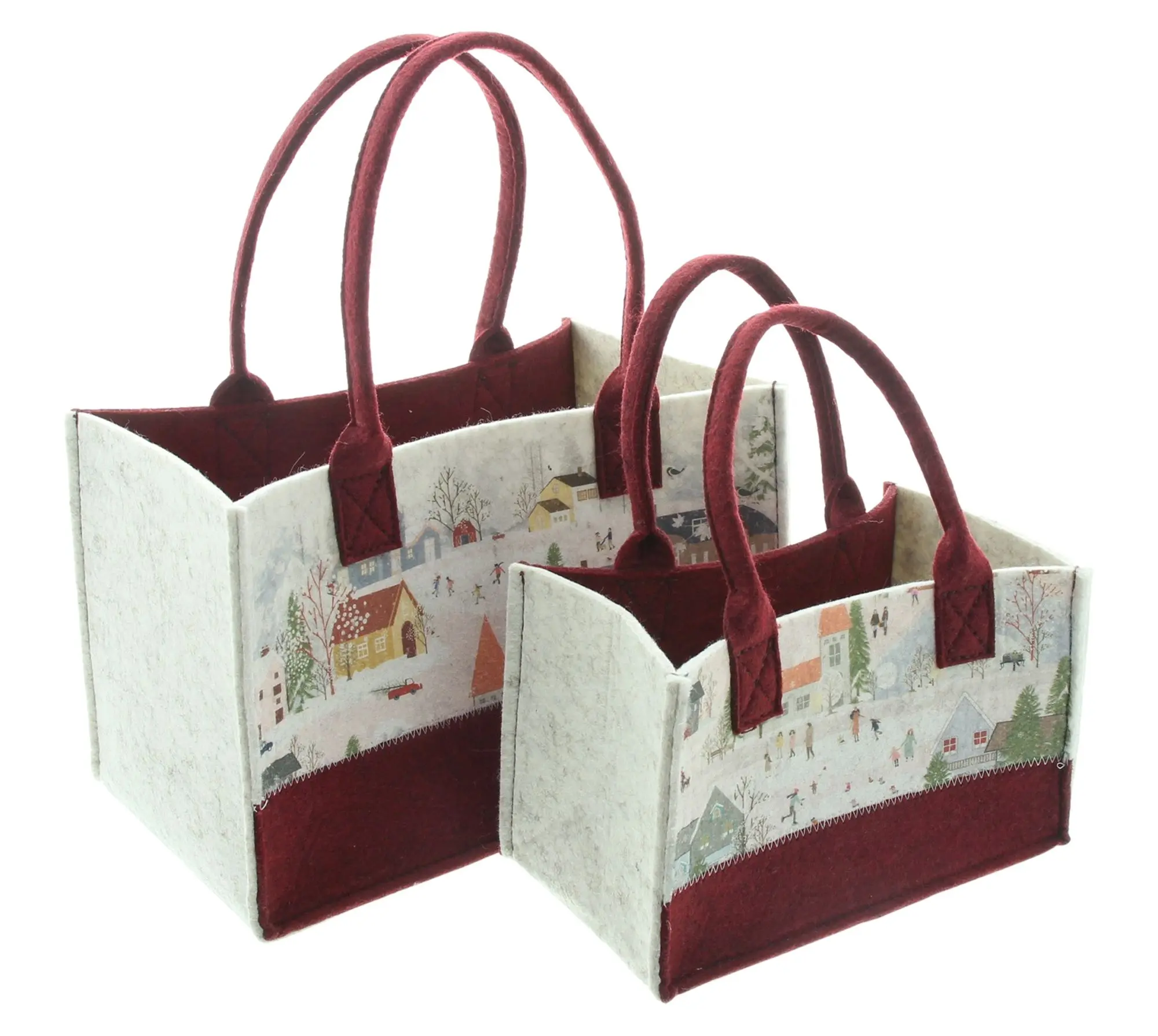 Tasche "Winter Wonderland", 2er Set  im Frank Flechtwaren Online Shop für Geschenktaschen &amp; -säckchen kaufen