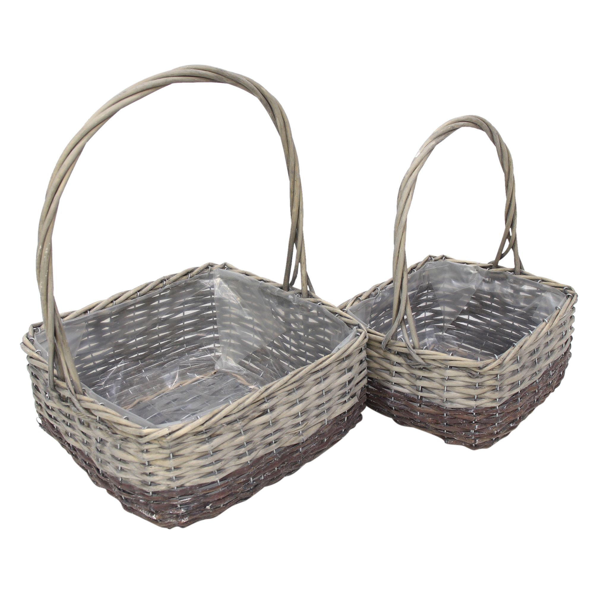 Pflanzkorb "Graue Weide", 2er Set  im Frank Flechtwaren Online Shop für Pflanzkörbe kaufen