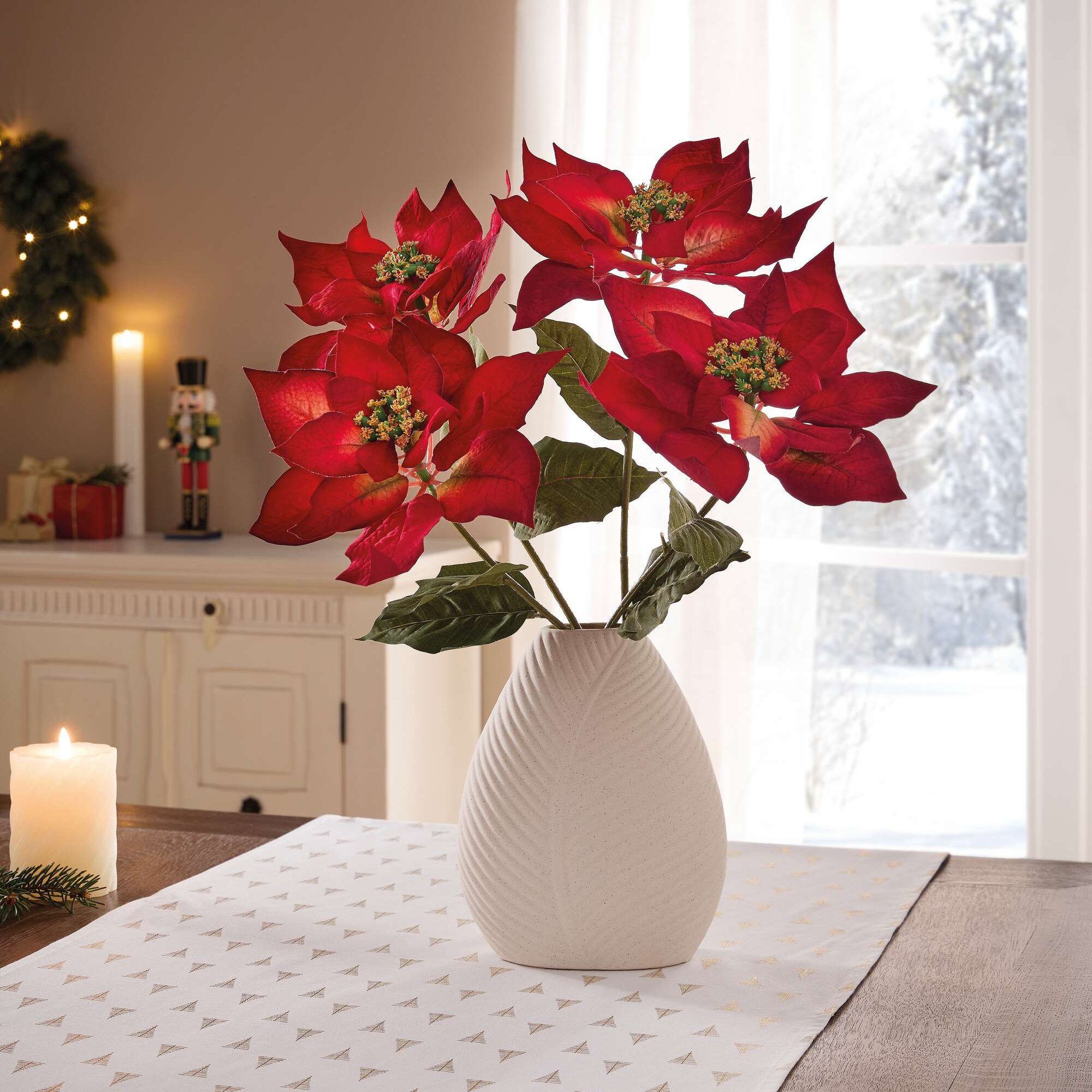 Kunstblume "Weihnachtsstern", 2er Set  im Frank Flechtwaren Online Shop für Weihnachten kaufen