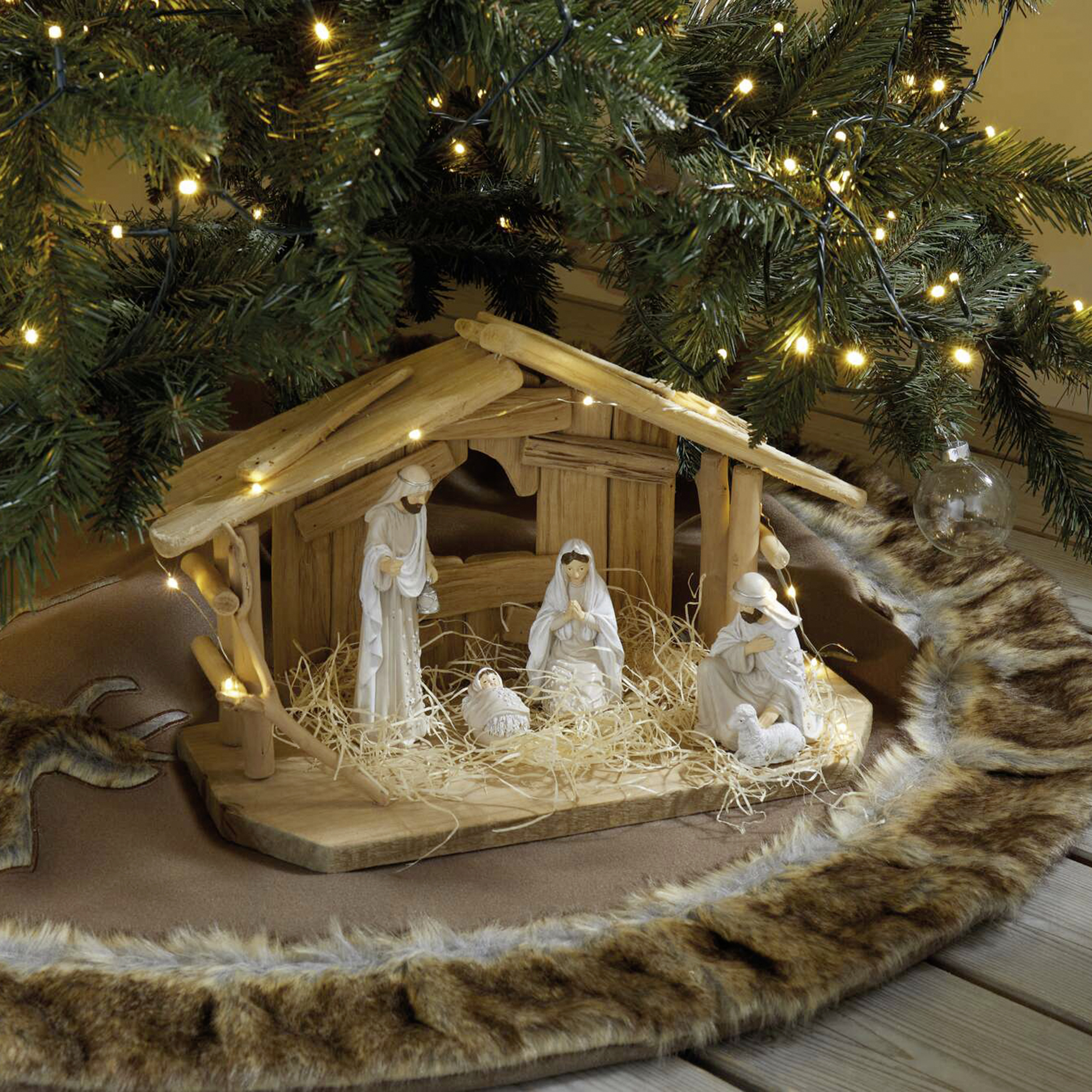 Krippefiguren "Heiligabend", 4er Set  im Frank Flechtwaren Online Shop für Weihnachten kaufen