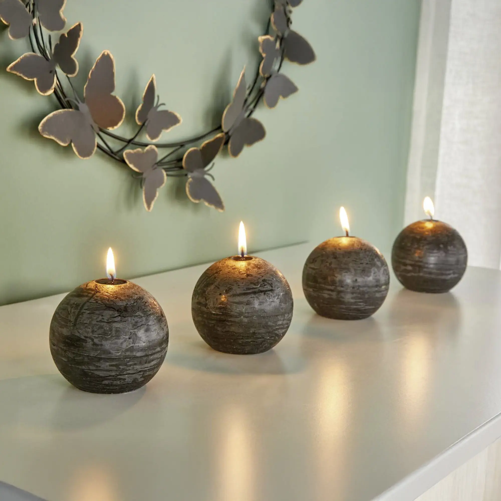 Kugelkerze "Black", 4er Set  im Frank Flechtwaren Online Shop kaufen