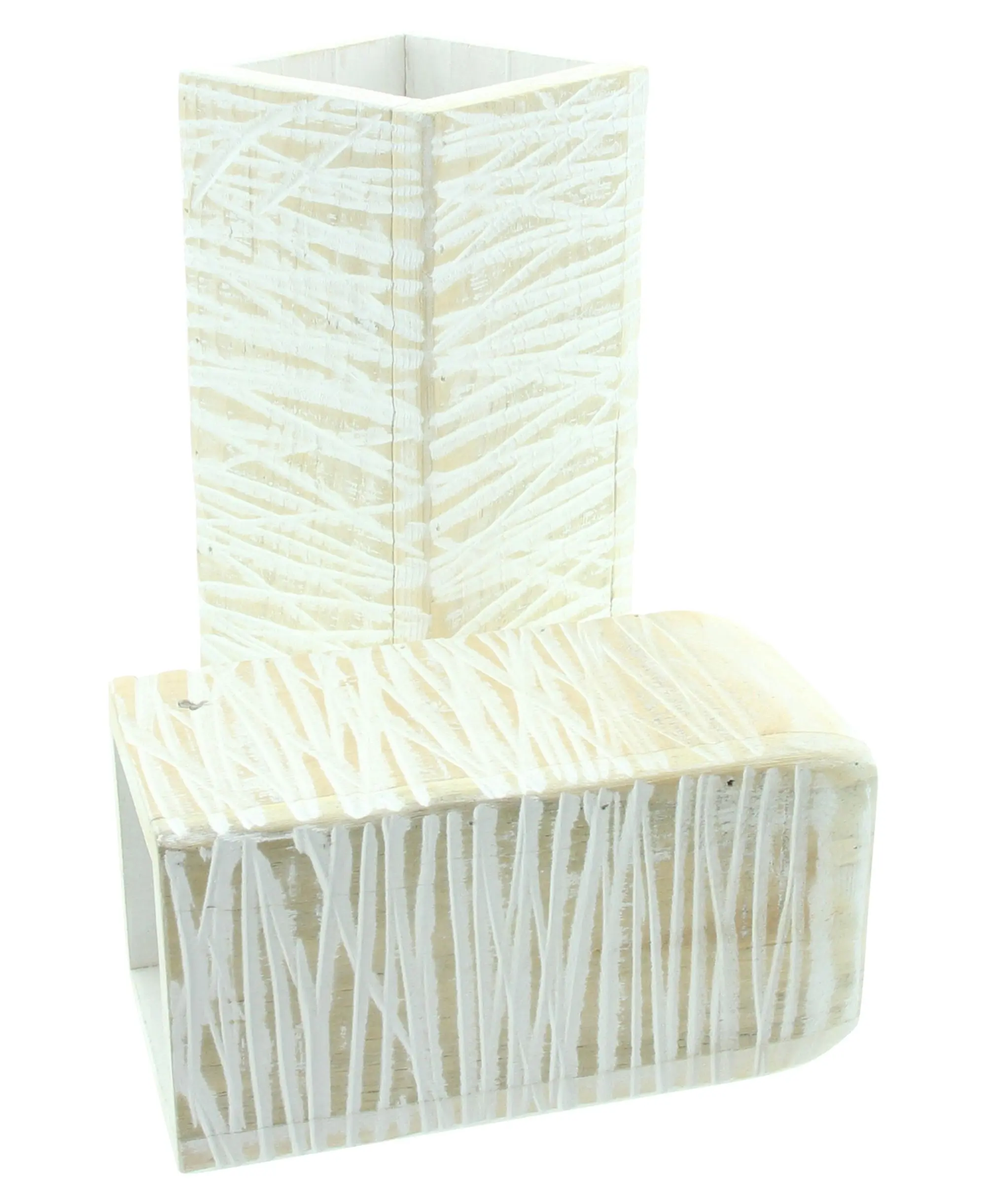 Dekovase "White Shabby", 2er Set  im Frank Flechtwaren Online Shop für Deko kaufen