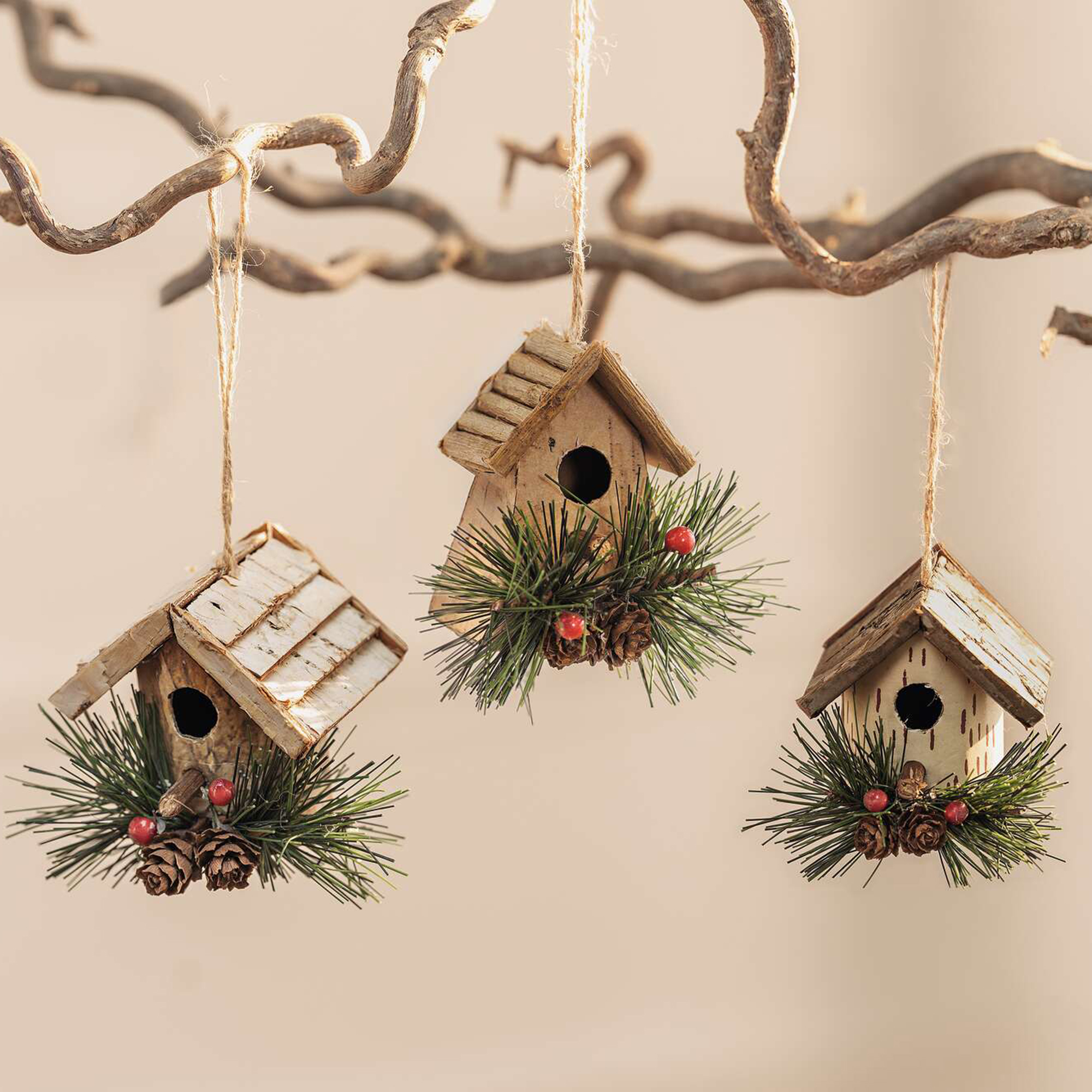 Hänger "Vogelhäuschen", 3er Set  im Frank Flechtwaren Online Shop kaufen