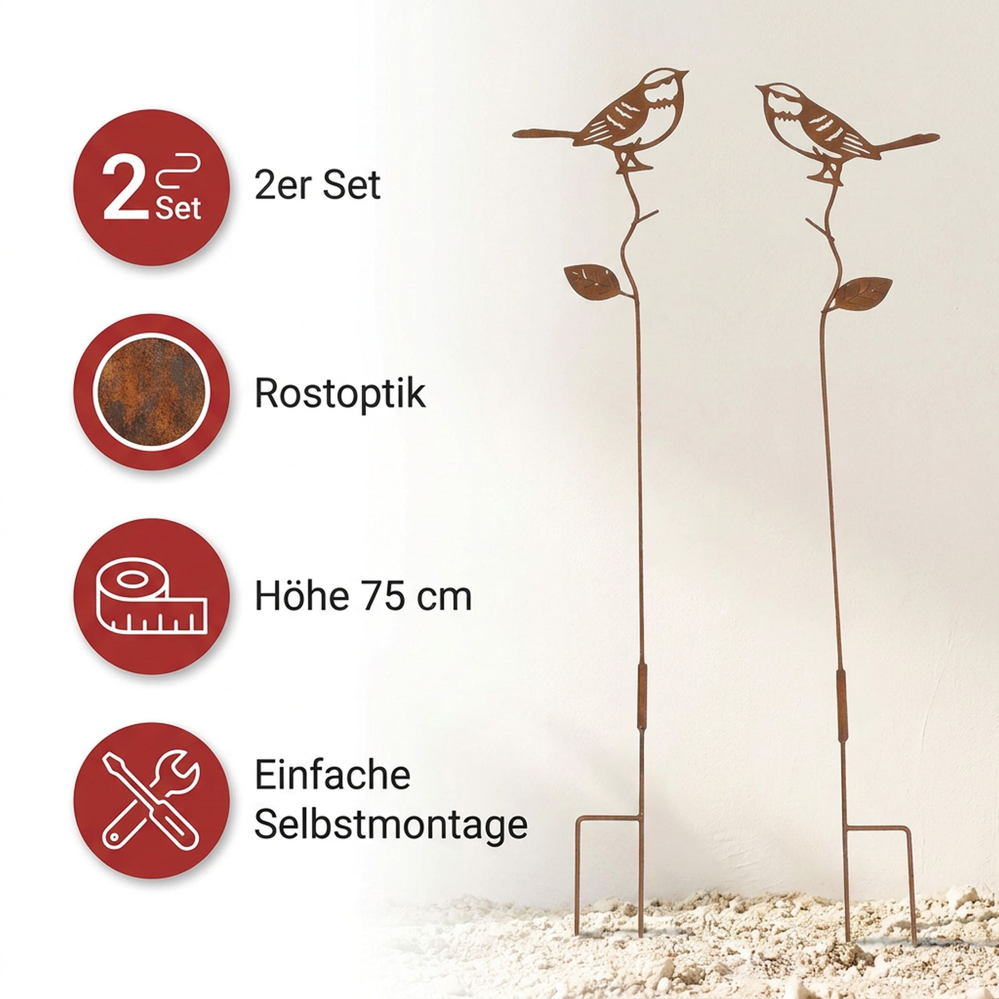Gartenstecker "Vogelfreunde", 2er Set  im Frank Flechtwaren Online Shop für Bunter Ostergarten kaufen
