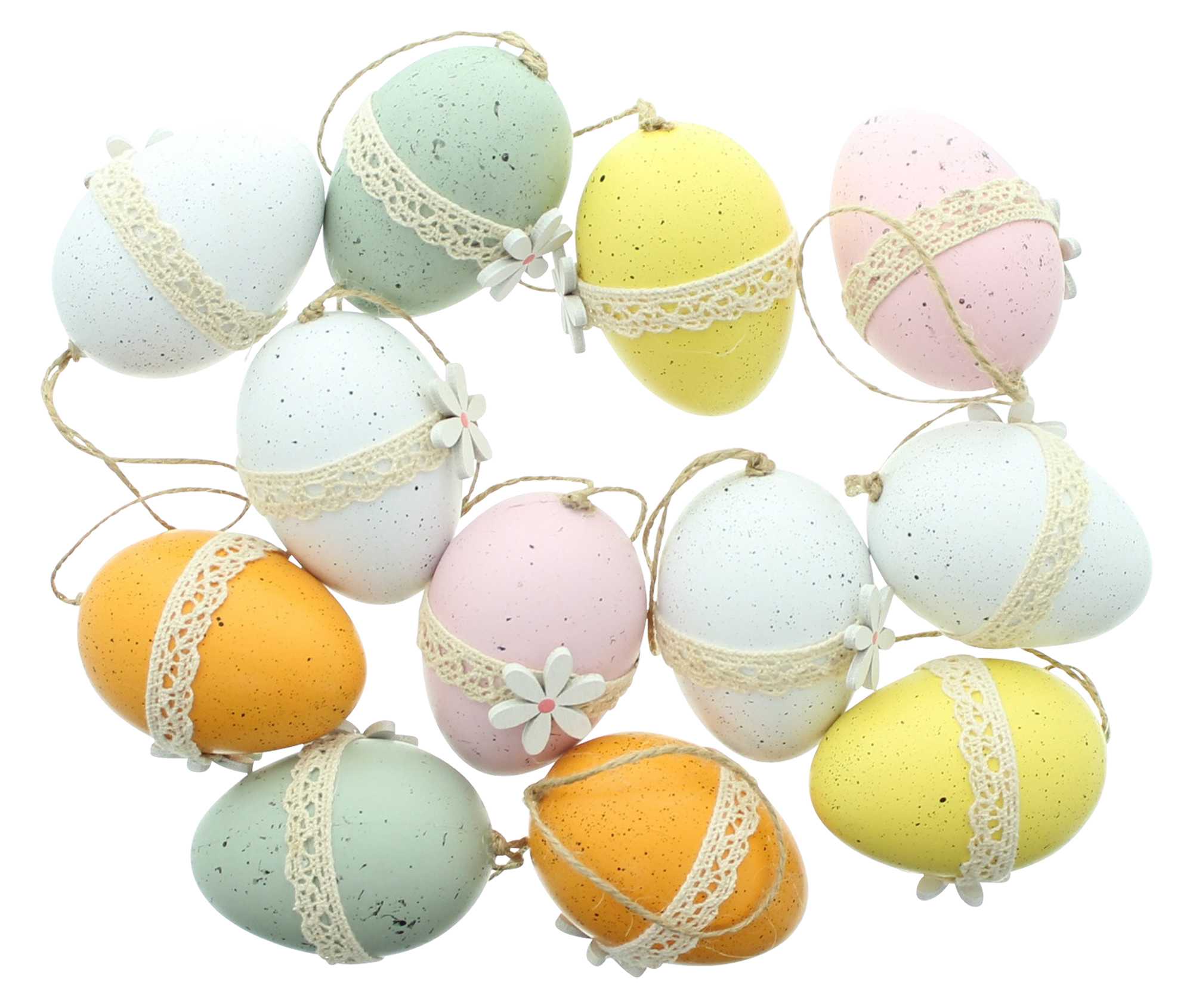 Deko-Ei "Blüte", 12er Set  im Frank Flechtwaren Online Shop für Ostern kaufen