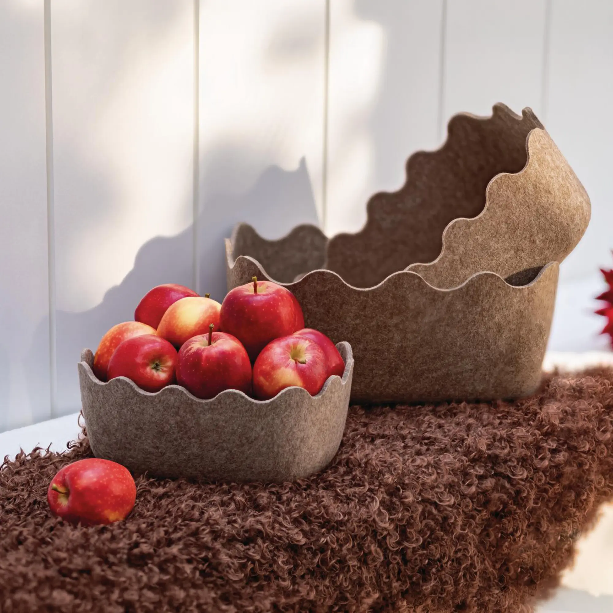 Filz-Schale "Wellenrand", 3er Set  im Frank Flechtwaren Online Shop kaufen