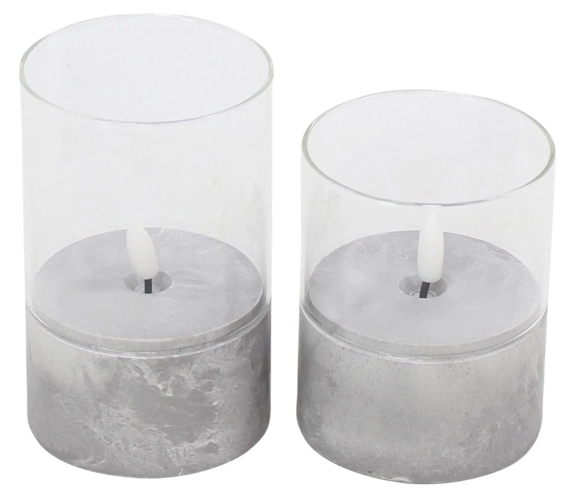 LED-Teelicht "Beton-Optik", 2er Set  im Frank Flechtwaren Online Shop für LED-Beleuchtung kaufen