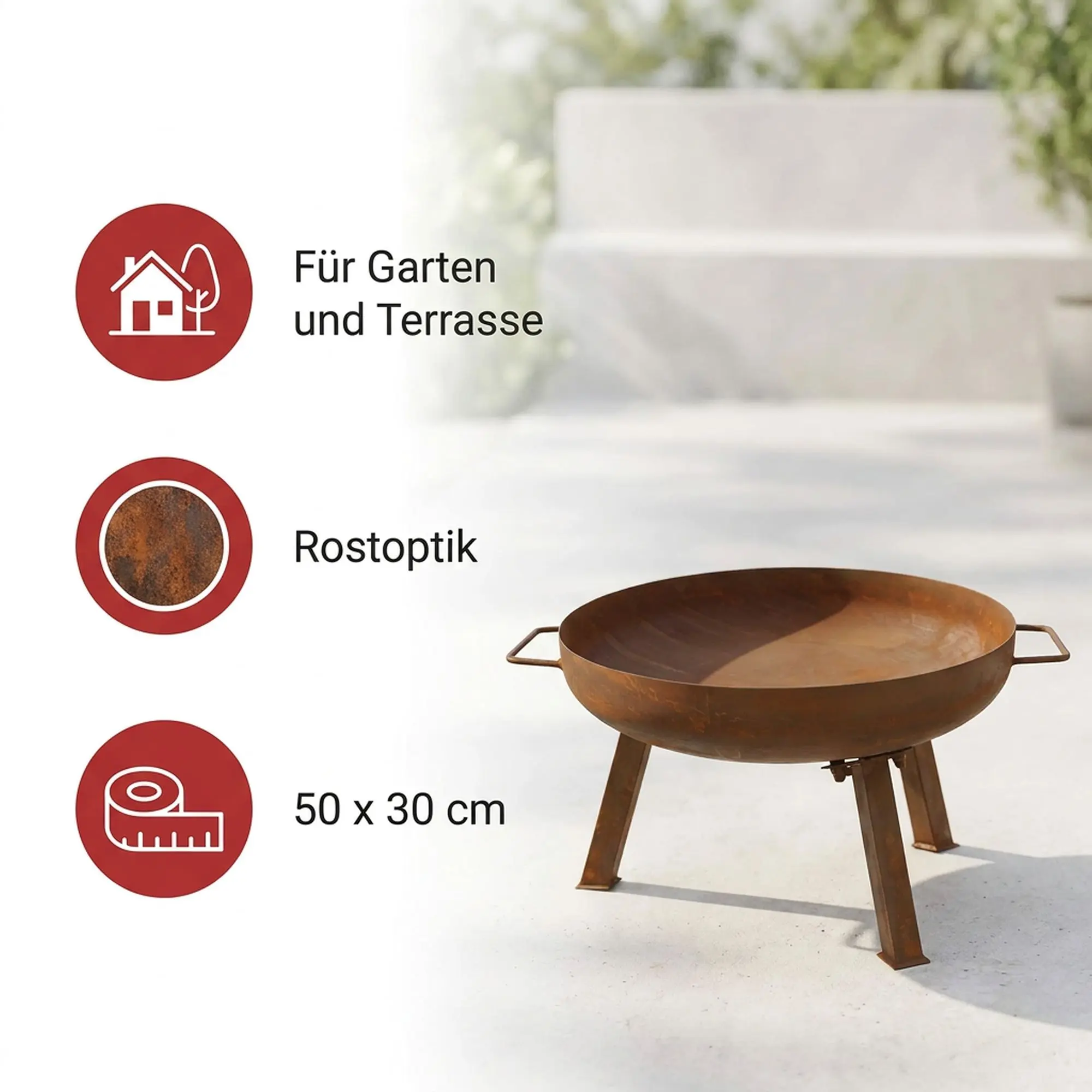 Feuerschale "Cortenstahl"  im Frank Flechtwaren Online Shop für Grill &amp; Chill kaufen