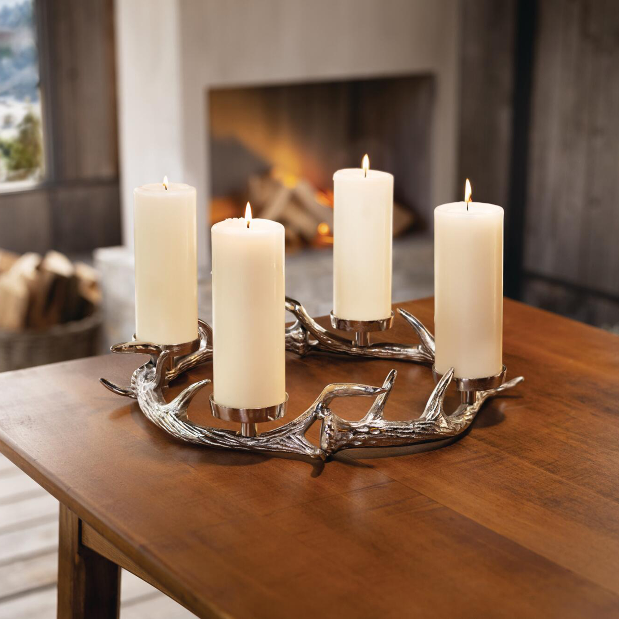 Adventskranz "Hirschgeweih"  im Frank Flechtwaren Online Shop für Waldspaziergang kaufen