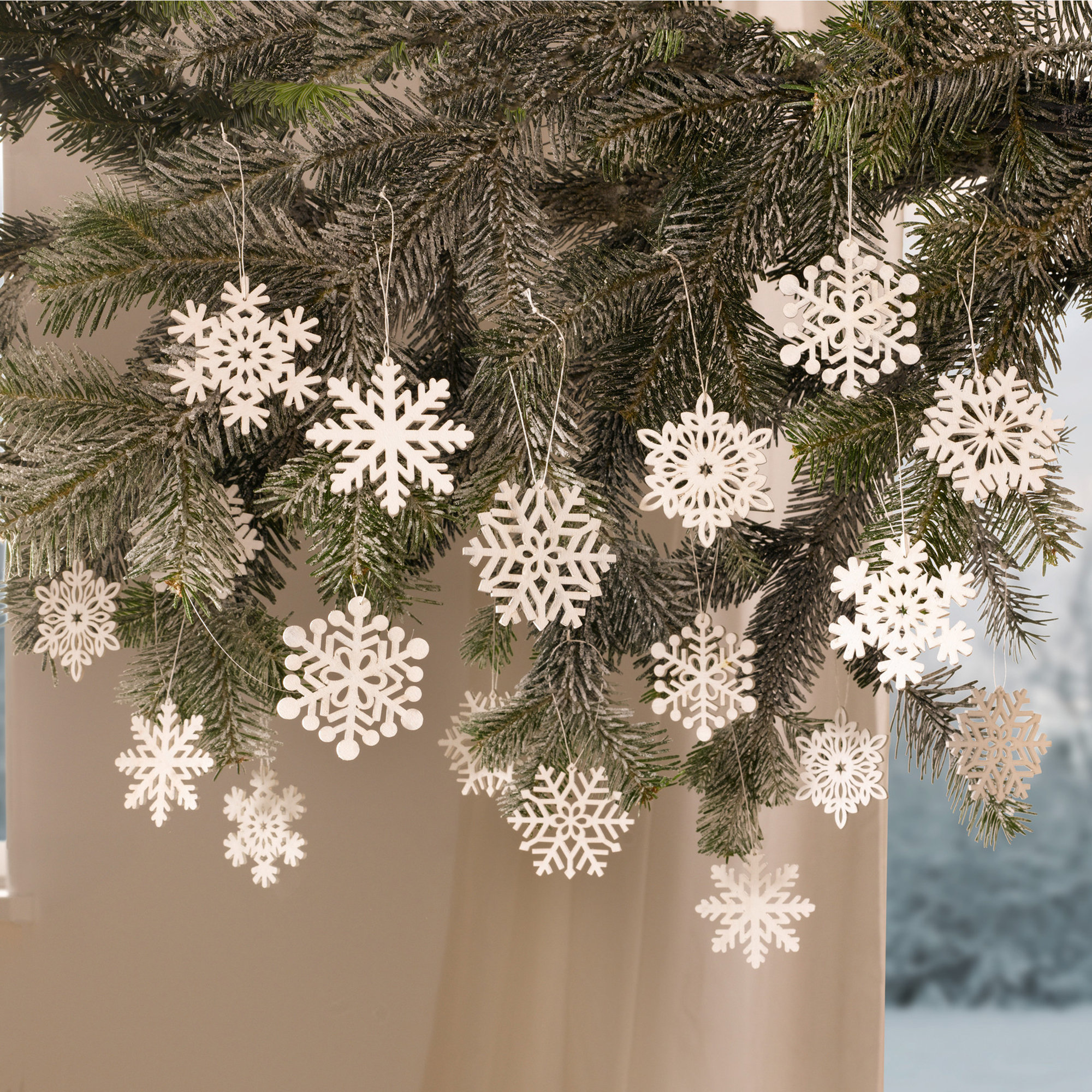 Hänger "Schneeflocke", 18er Set im Frank Flechtwaren Online Shop für Weihnachten kaufen Hänger "Schneeflocke", 18er Set im Frank Flechtwaren Online Shop für Weihnachten kaufen