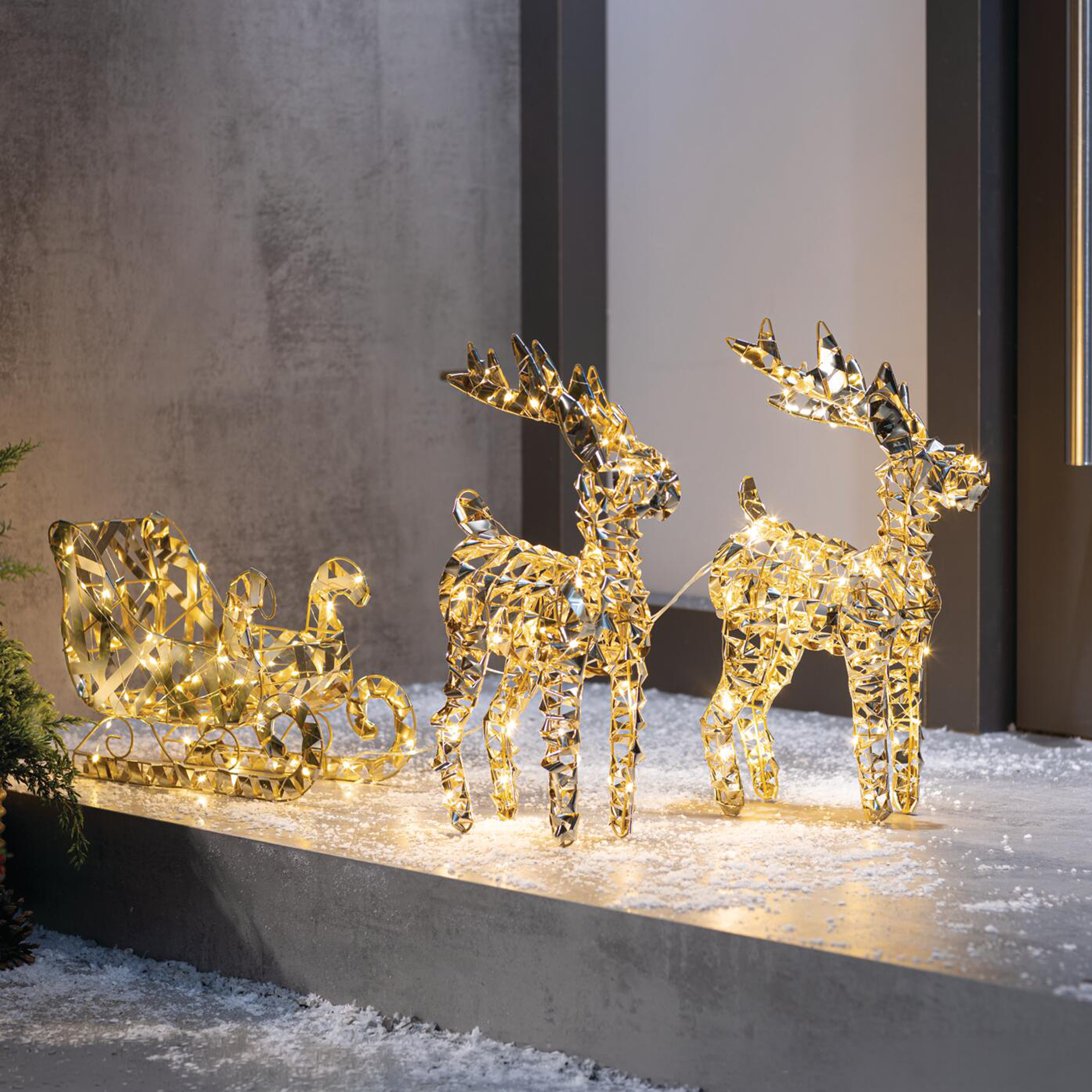 LED-Schlitten "Golden"  im Frank Flechtwaren Online Shop für Schlitten kaufen