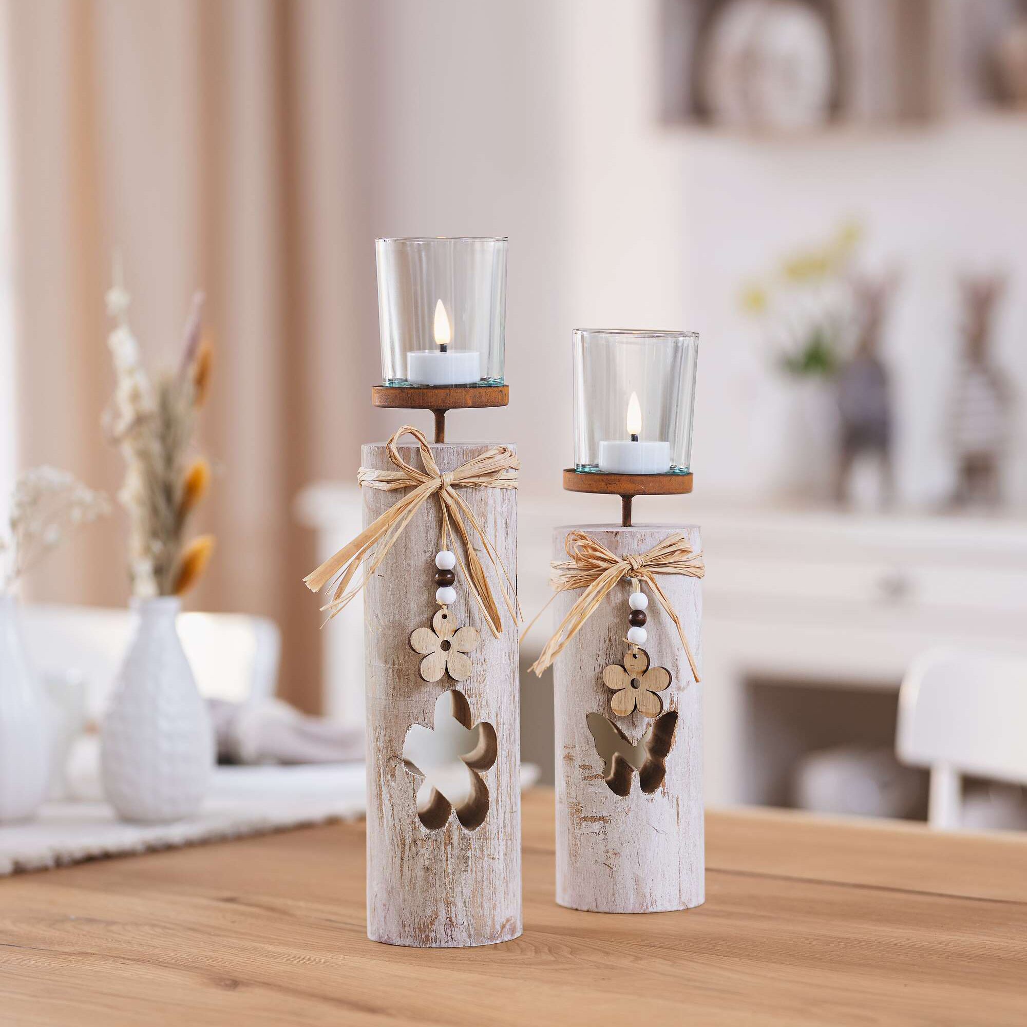 Windlicht "Blüten", 2er Set  im Frank Flechtwaren Online Shop kaufen