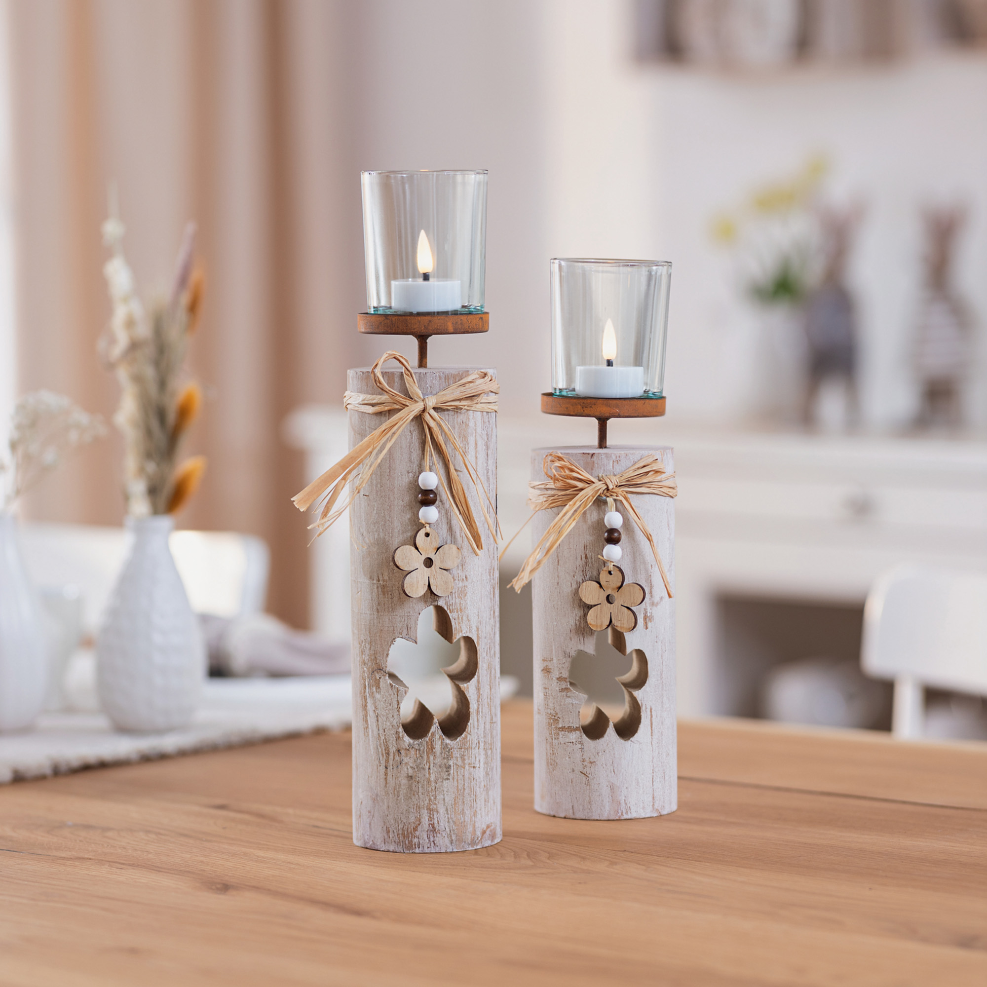 Windlicht "Blüten", 2er Set  im Frank Flechtwaren Online Shop kaufen