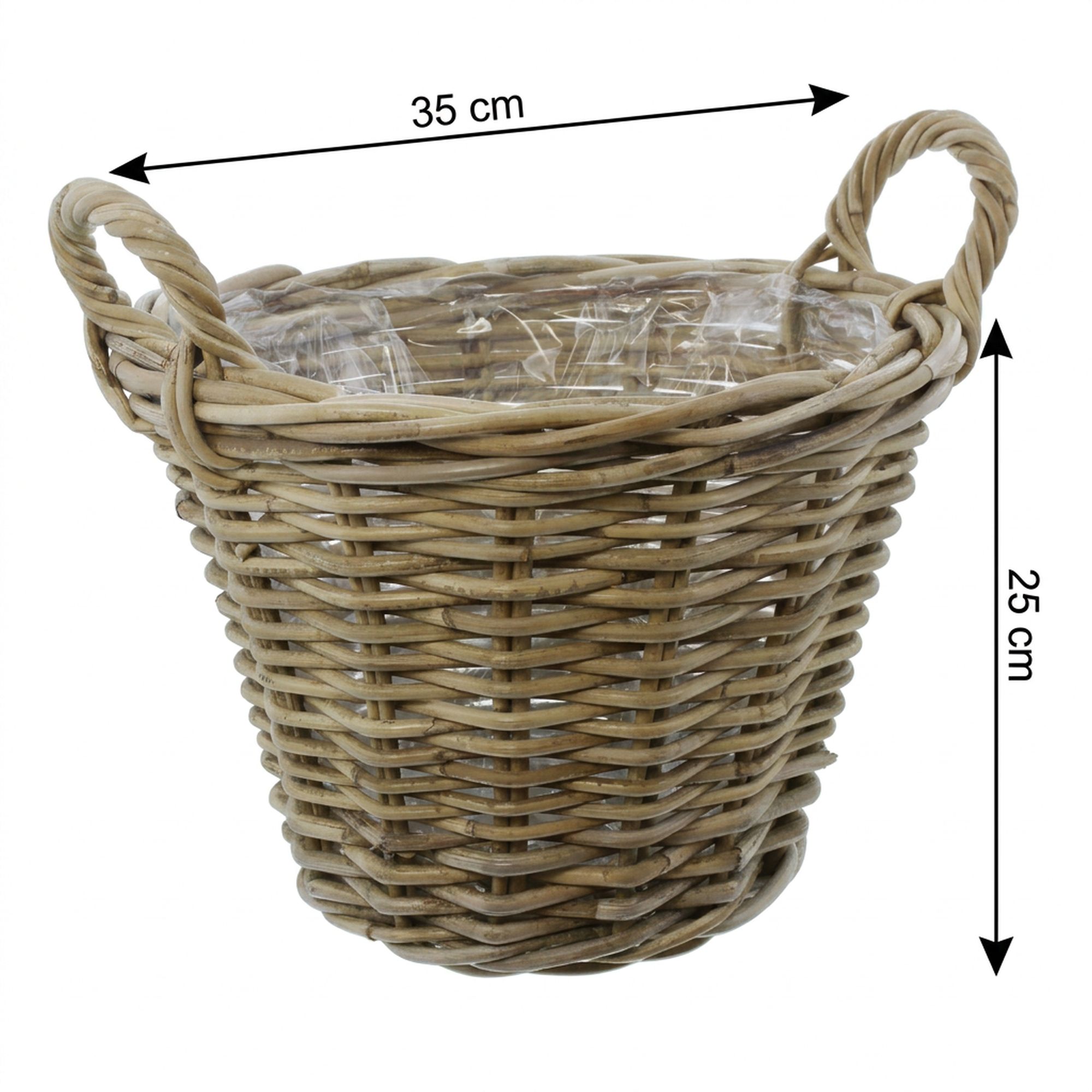 Pflanzkorb "Rattan", mittel  im Frank Flechtwaren Online Shop für Pflanzkörbe kaufen
