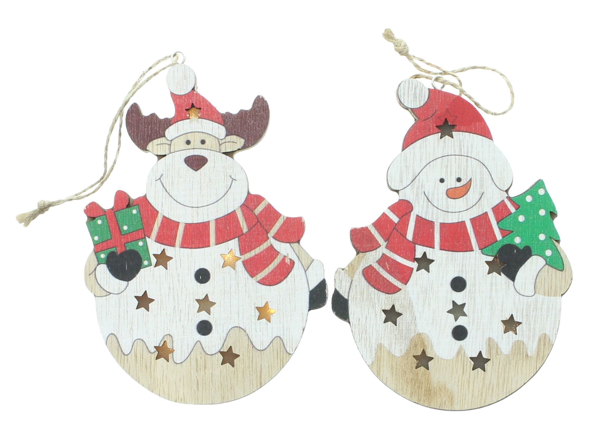 LED-Hänger "Schneemann & Elch", 2er Set im Frank Flechtwaren Online Shop für Weihnachten kaufen LED-Hänger "Schneemann & Elch", 2er Set im Frank Flechtwaren Online Shop für Weihnachten kaufen