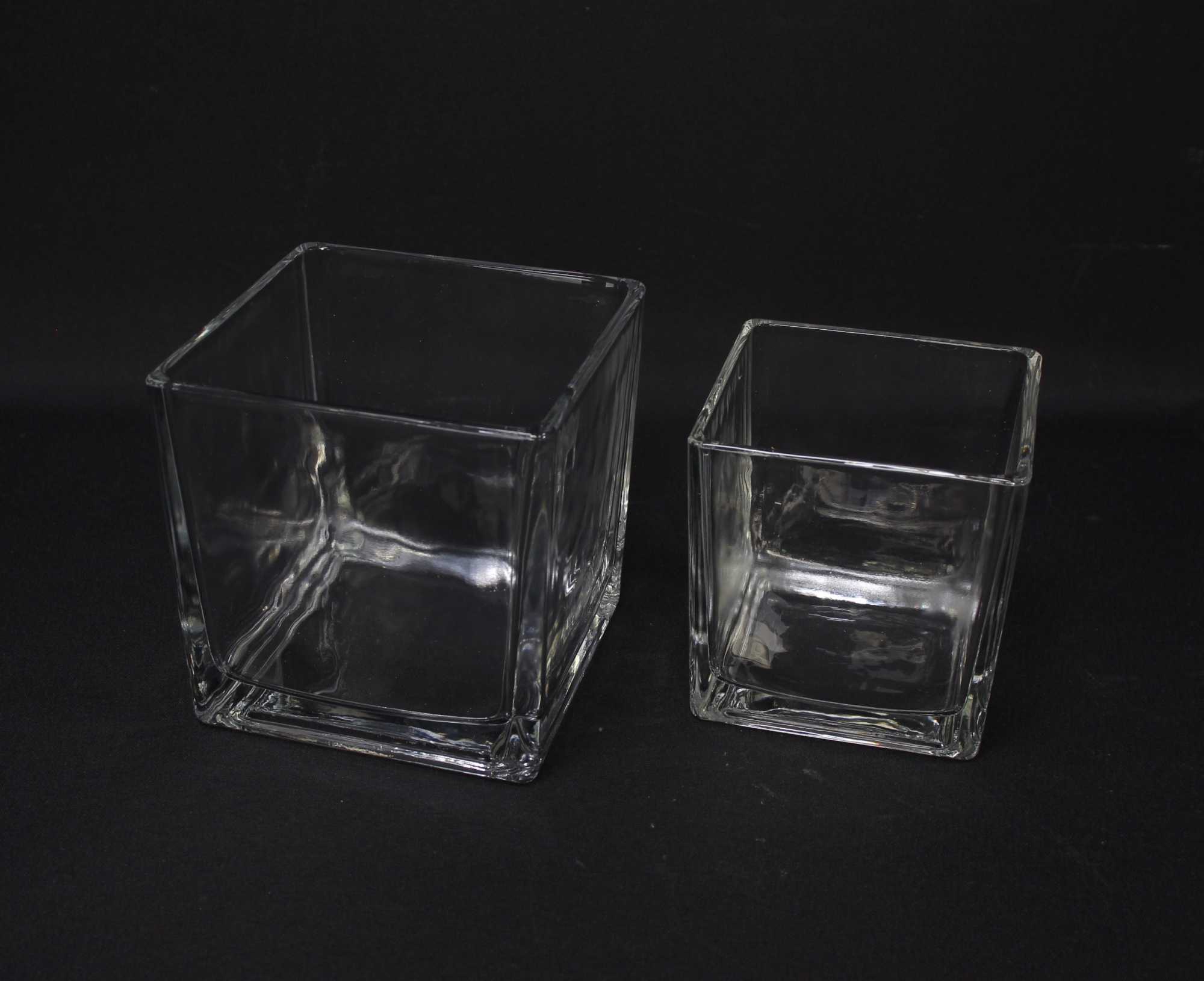 Dekoglas "Quadrat", 2er Set  im Frank Flechtwaren Online Shop für Windlichter kaufen