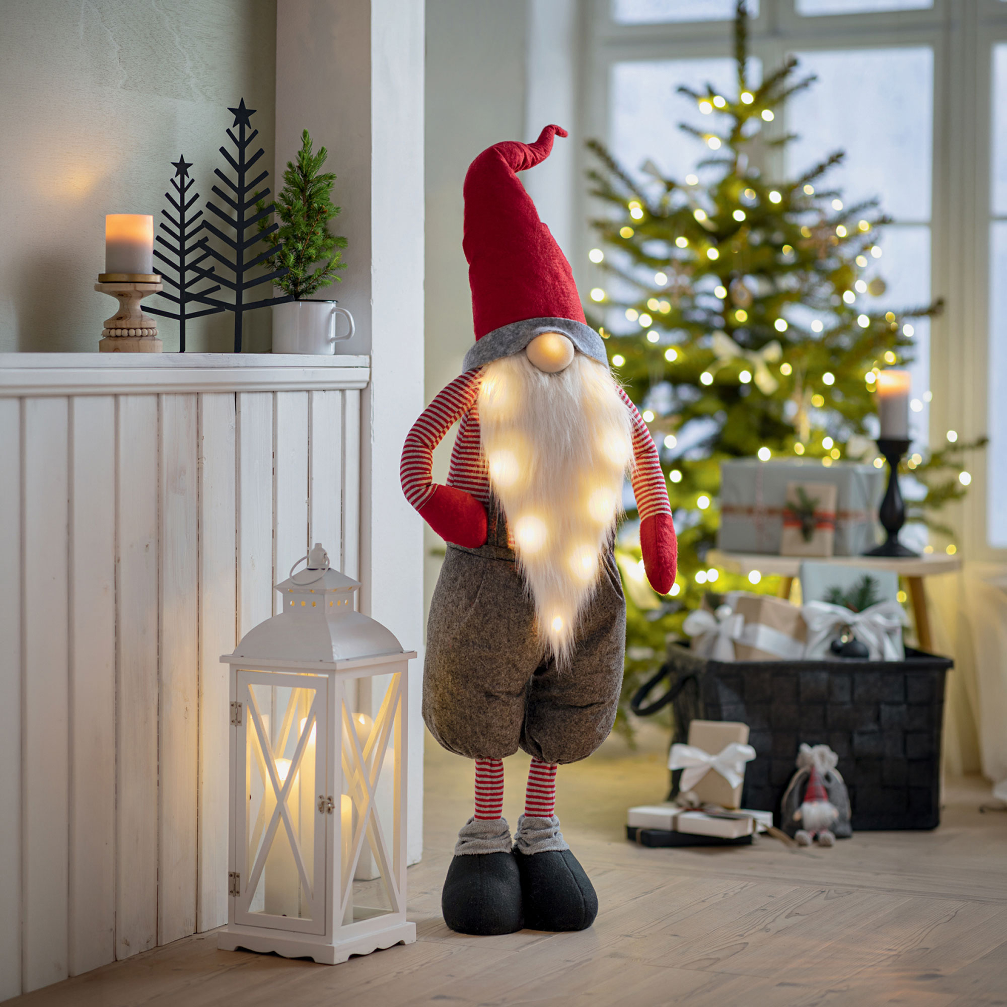 Großer LED-Wichtel "Zipfelmütze"  im Frank Flechtwaren Online Shop kaufen