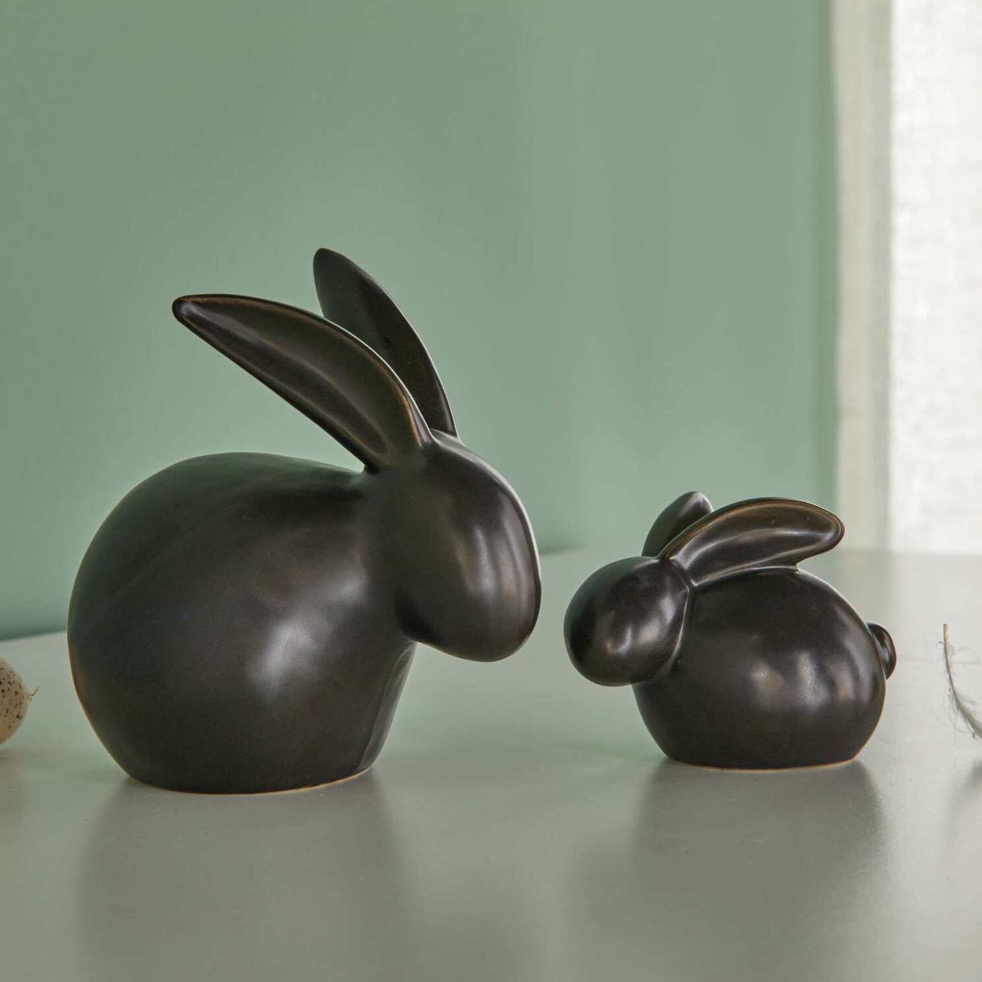 Hase "Black", 2er Set  im Frank Flechtwaren Online Shop für Ostern kaufen