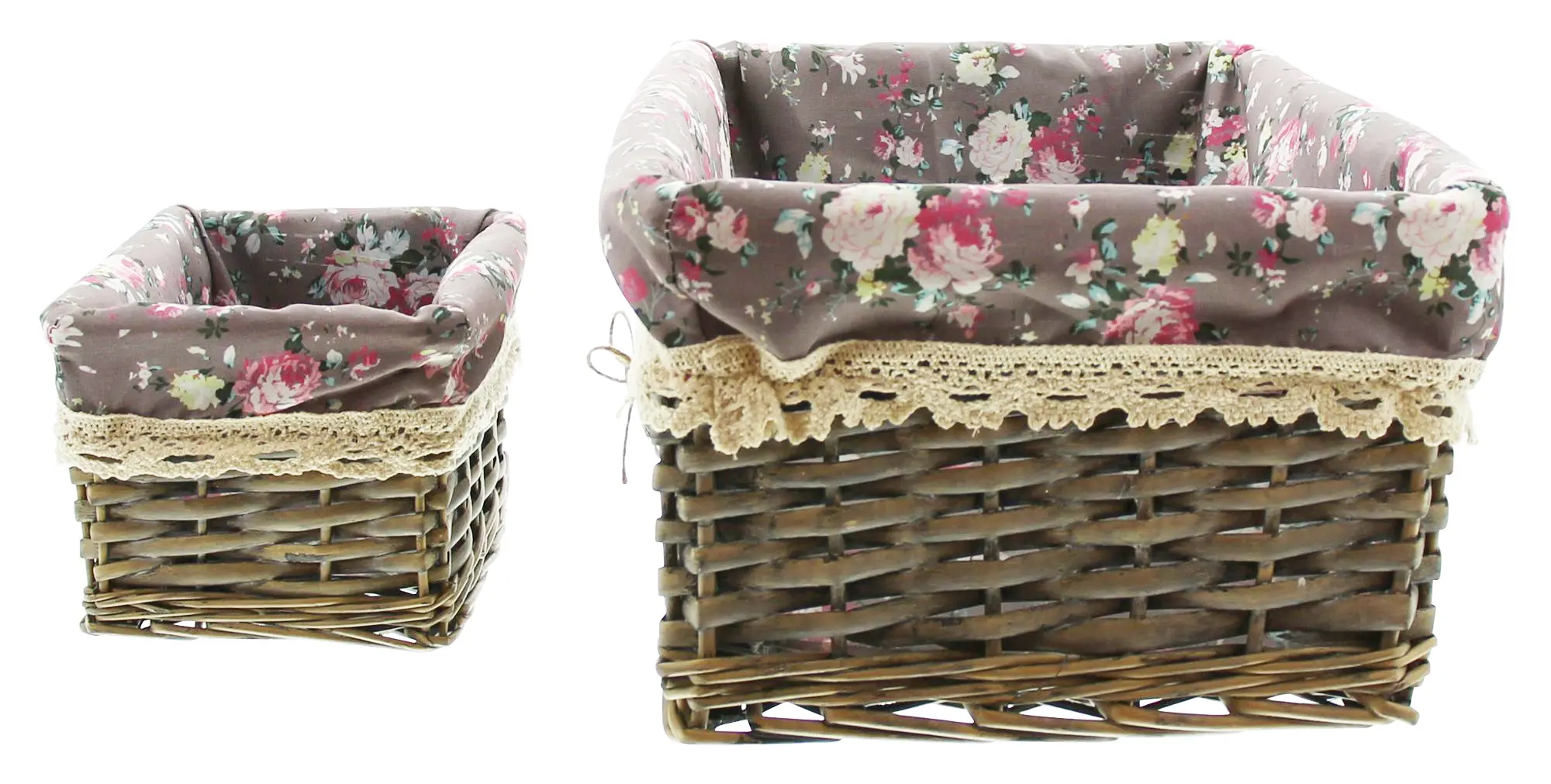 Universalkorb "Rosenliebe", 4er Set  im Frank Flechtwaren Online Shop für Füllkörbe &amp; Universalkörbe kaufen
