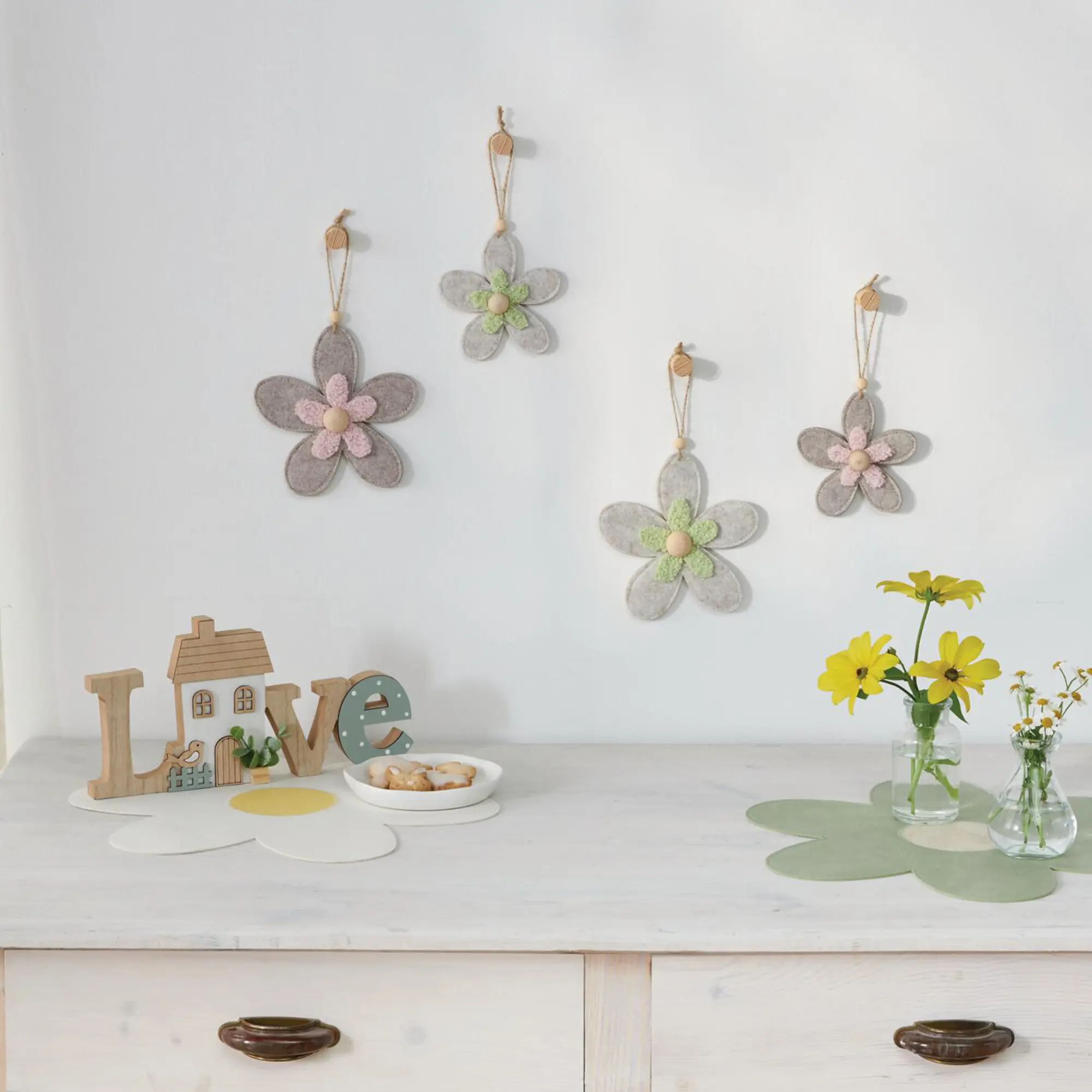 Hänger "Blumenquartett", 4er Set  im Frank Flechtwaren Online Shop kaufen