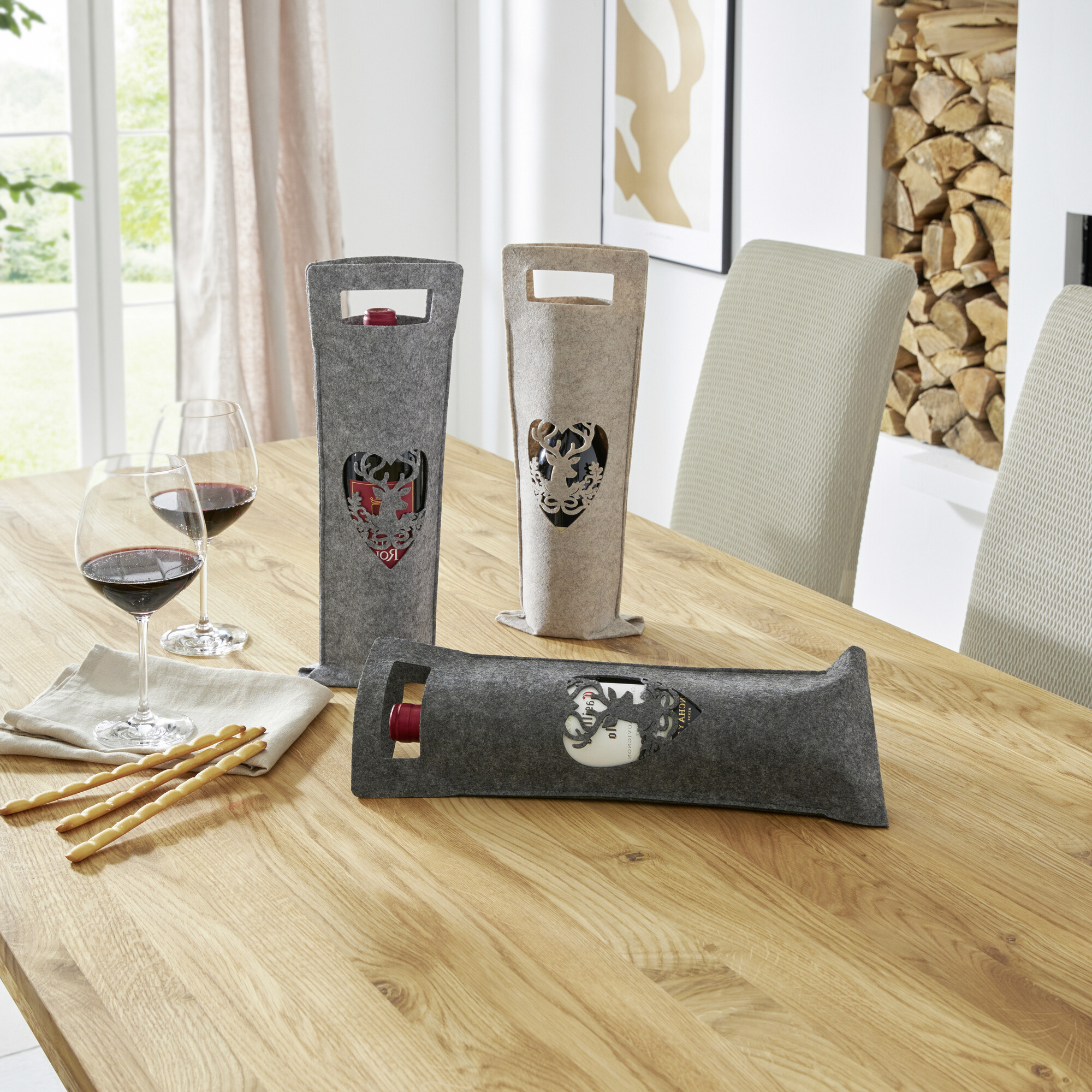 Geschenktasche "Hirsch", 3er Set  im Frank Flechtwaren Online Shop kaufen