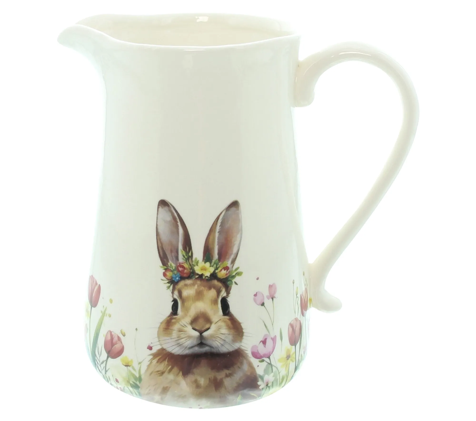 Dekovase "Häschen mit Blumenkranz"  im Frank Flechtwaren Online Shop für Hasen &amp; Co kaufen