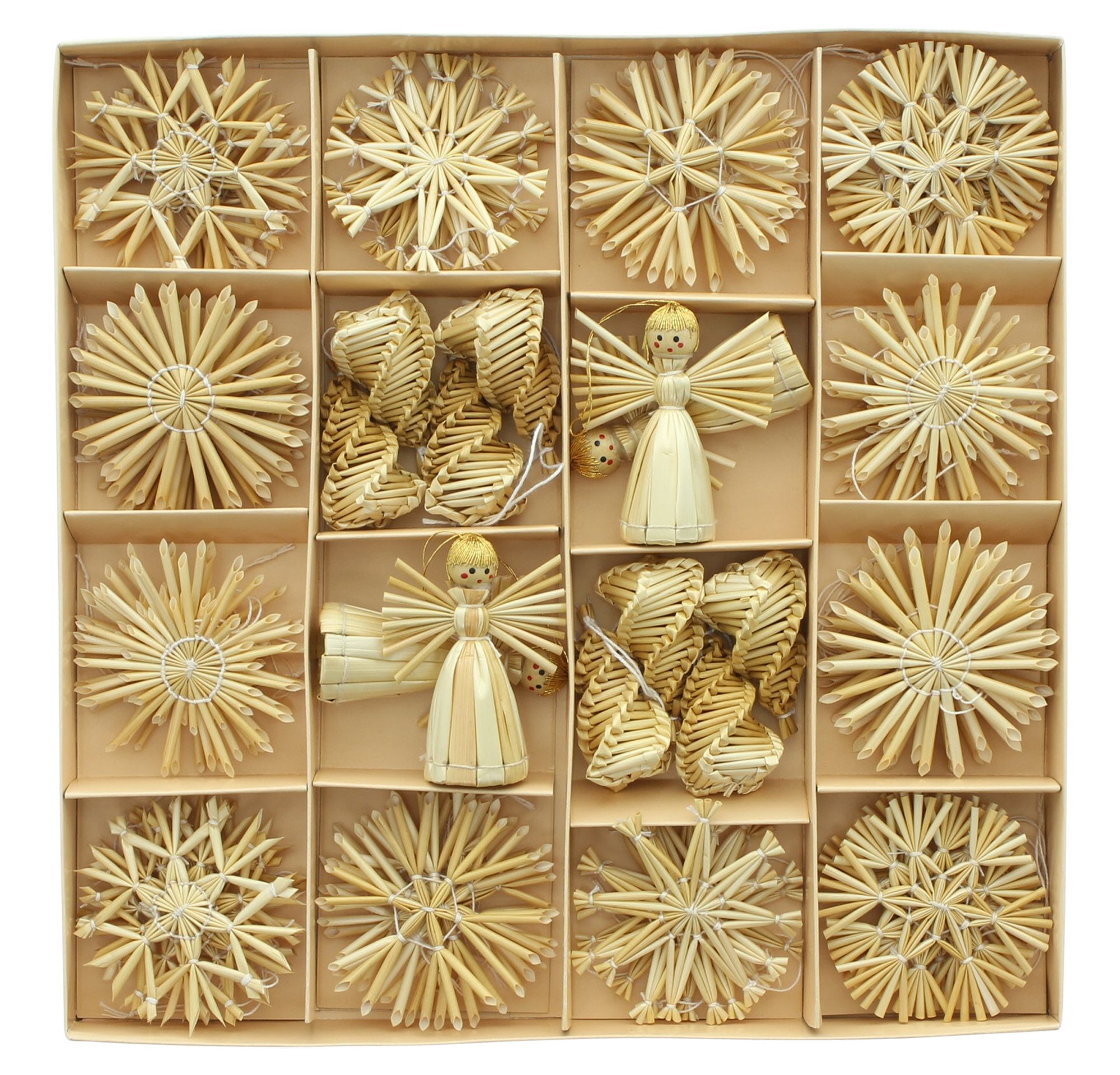 Strohdeko "Tradition", 60er Set  im Frank Flechtwaren Online Shop für Weihnachten kaufen