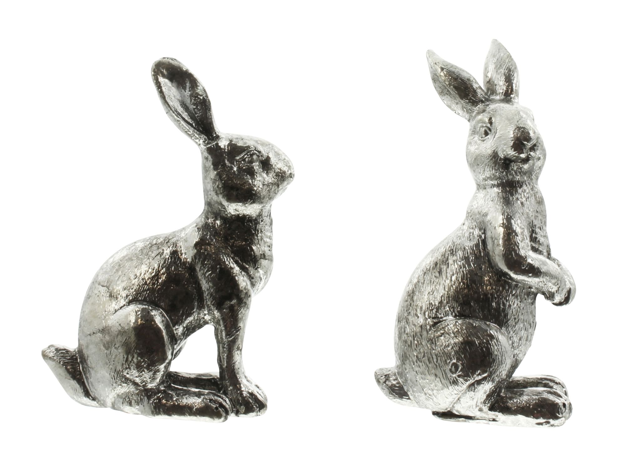 Osterhase "Silberglanz", 2er Set  im Frank Flechtwaren Online Shop für Ostern kaufen