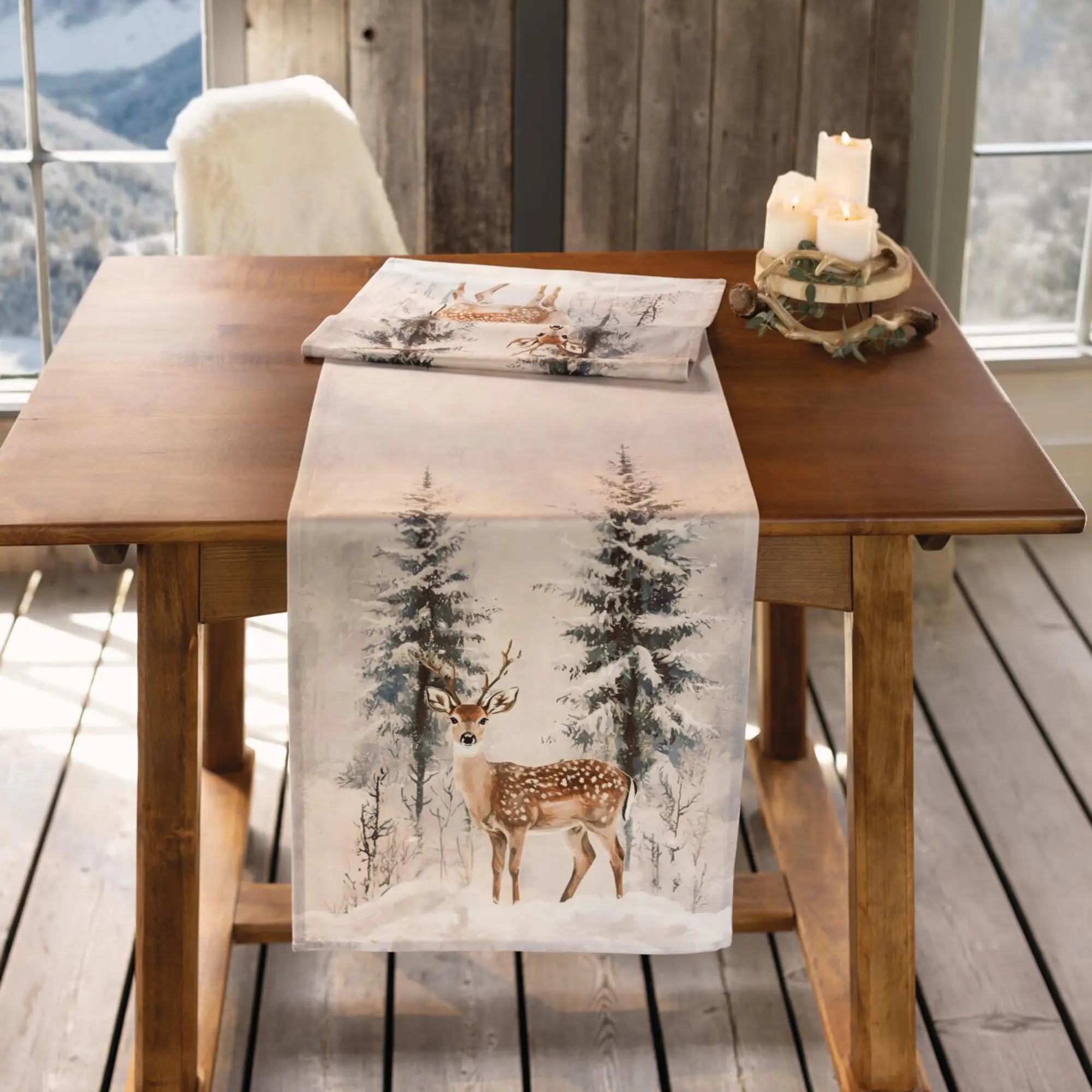 Tischläufer "Winterhirsch"  im Frank Flechtwaren Online Shop kaufen
