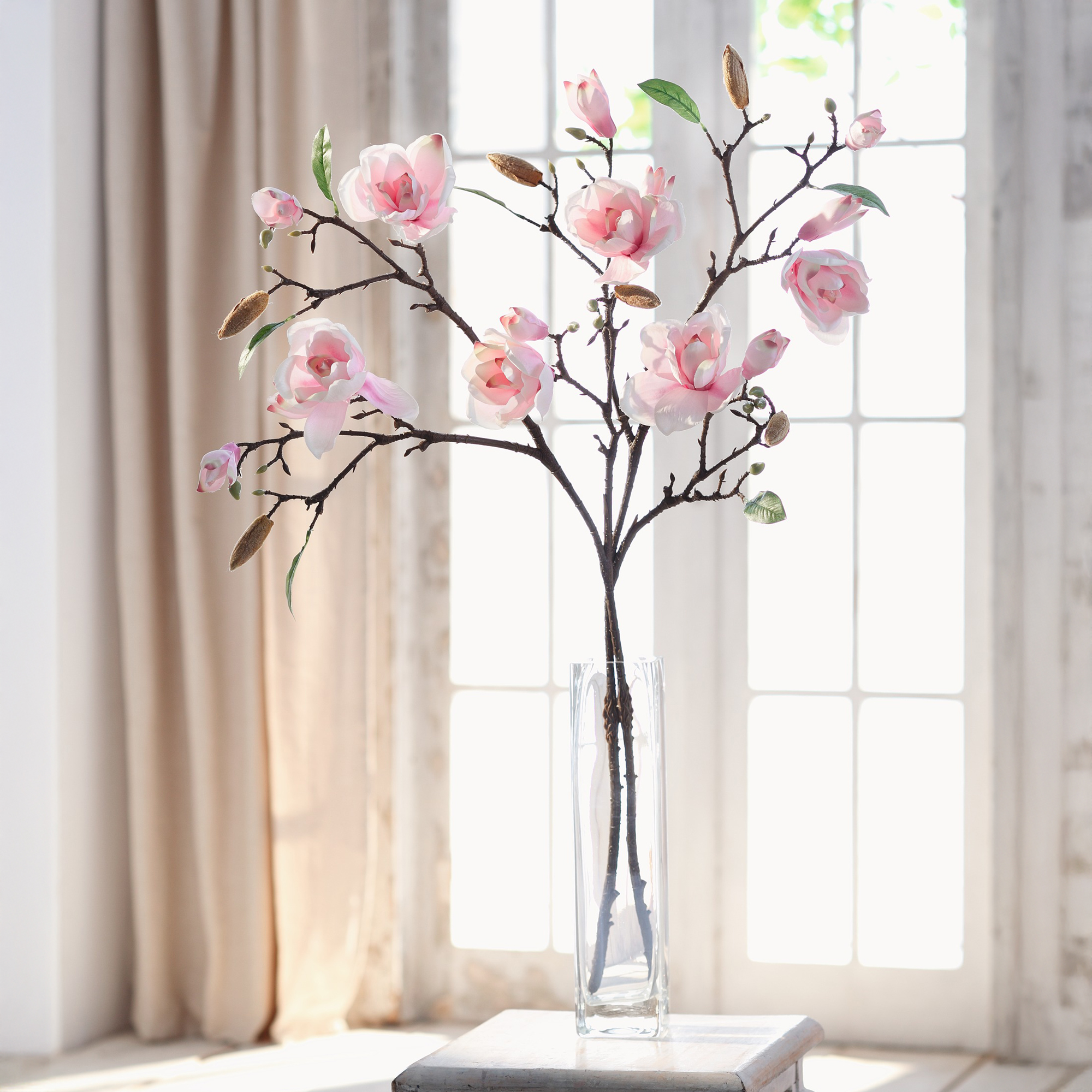 Kunstblume "Magnolie", 2er Set  im Frank Flechtwaren Online Shop kaufen