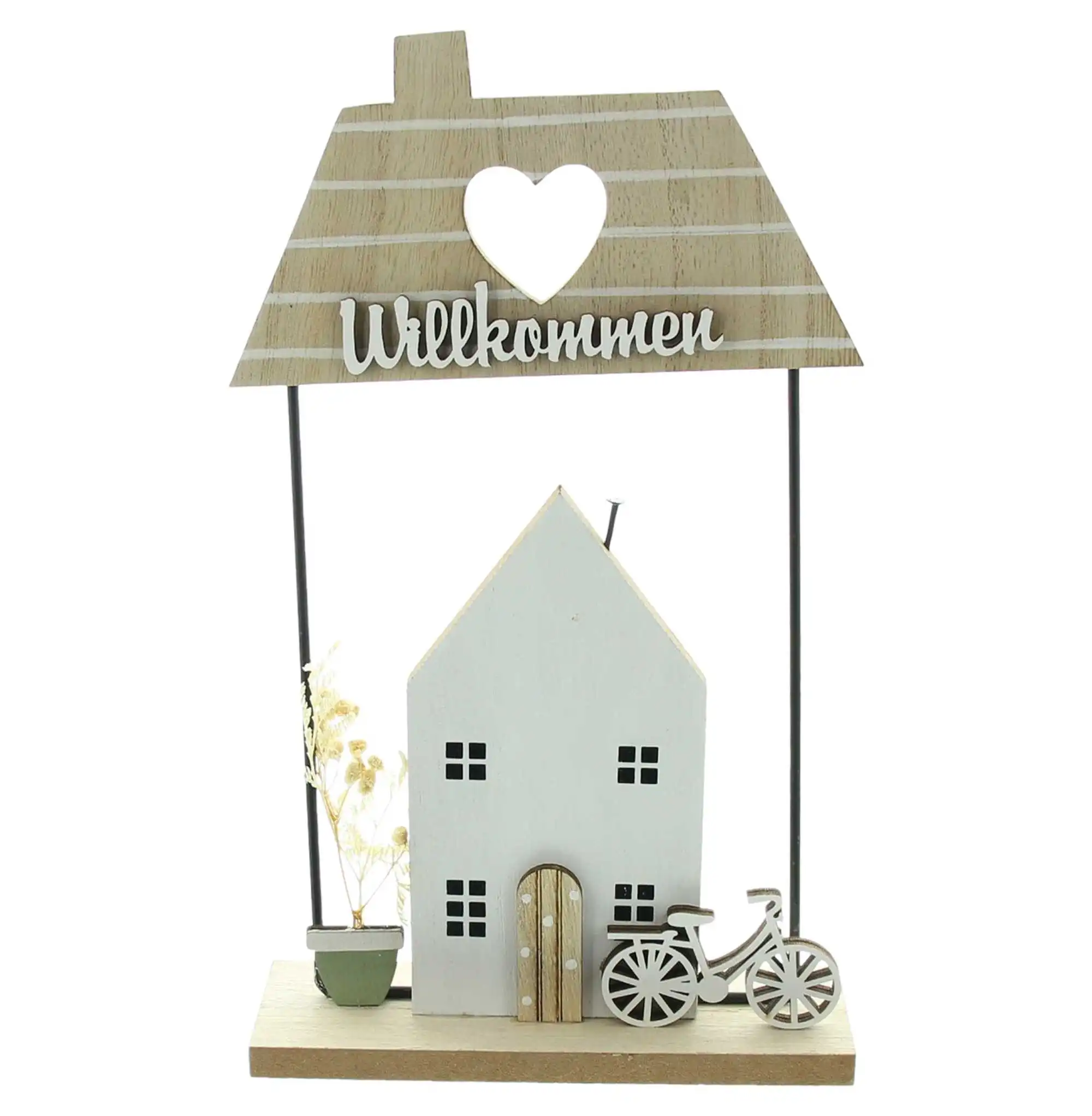 Dekohaus "Willkommen"  im Frank Flechtwaren Online Shop für Ostern kaufen