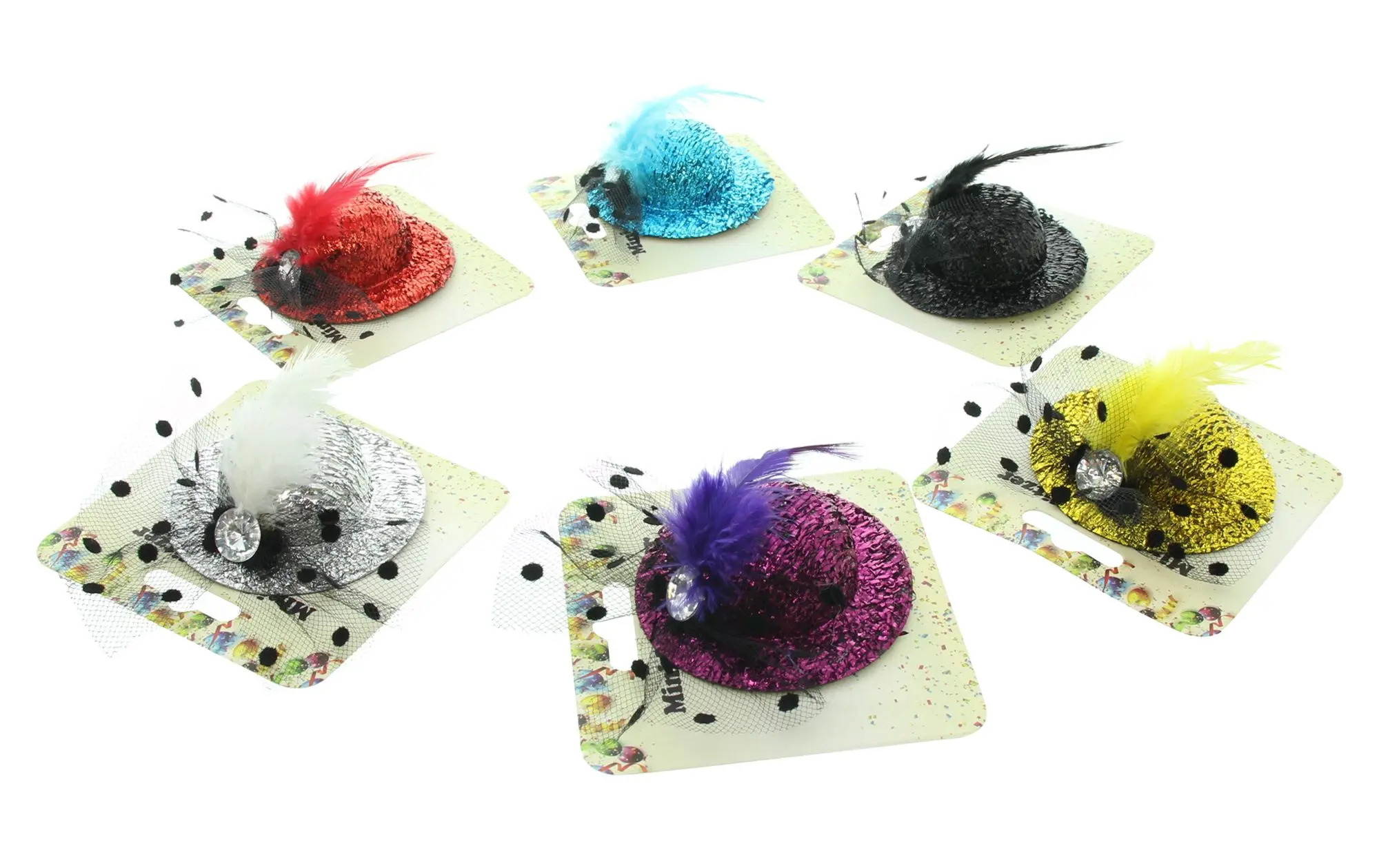 Party-Hut "Glitzer" mit Feder, 4er Set  im Frank Flechtwaren Online Shop für Sale-Deko kaufen
